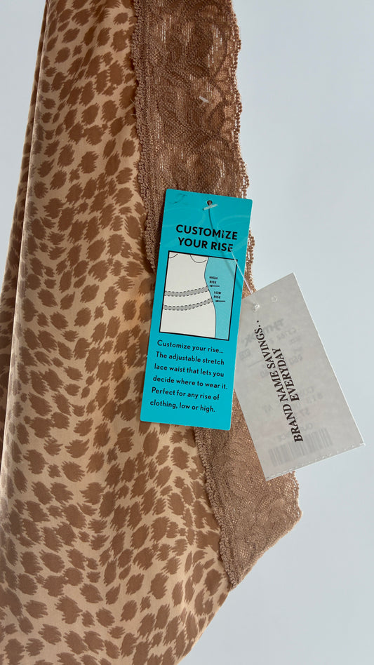 Deadstock Vintage VANITY FAIR Leopard Micro Mini Skirt with Side Slit (Large)