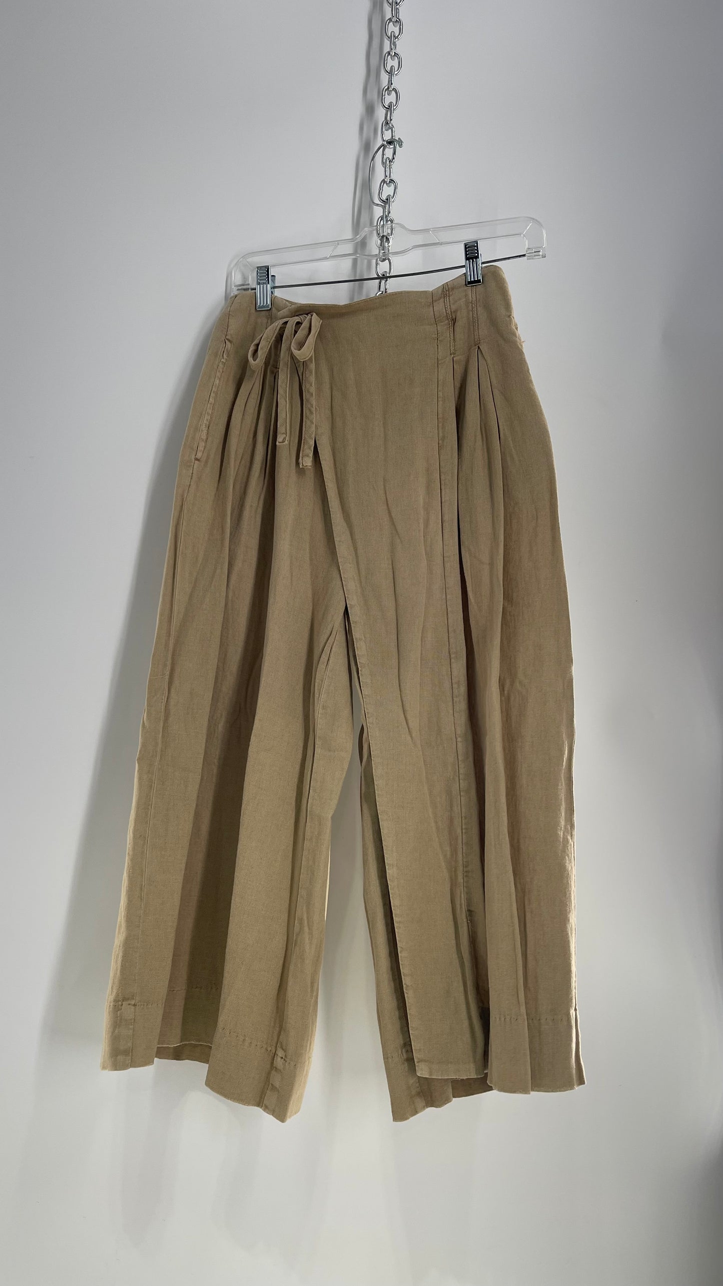 Free People Tan Cropped Wide Leg Trousers (0)