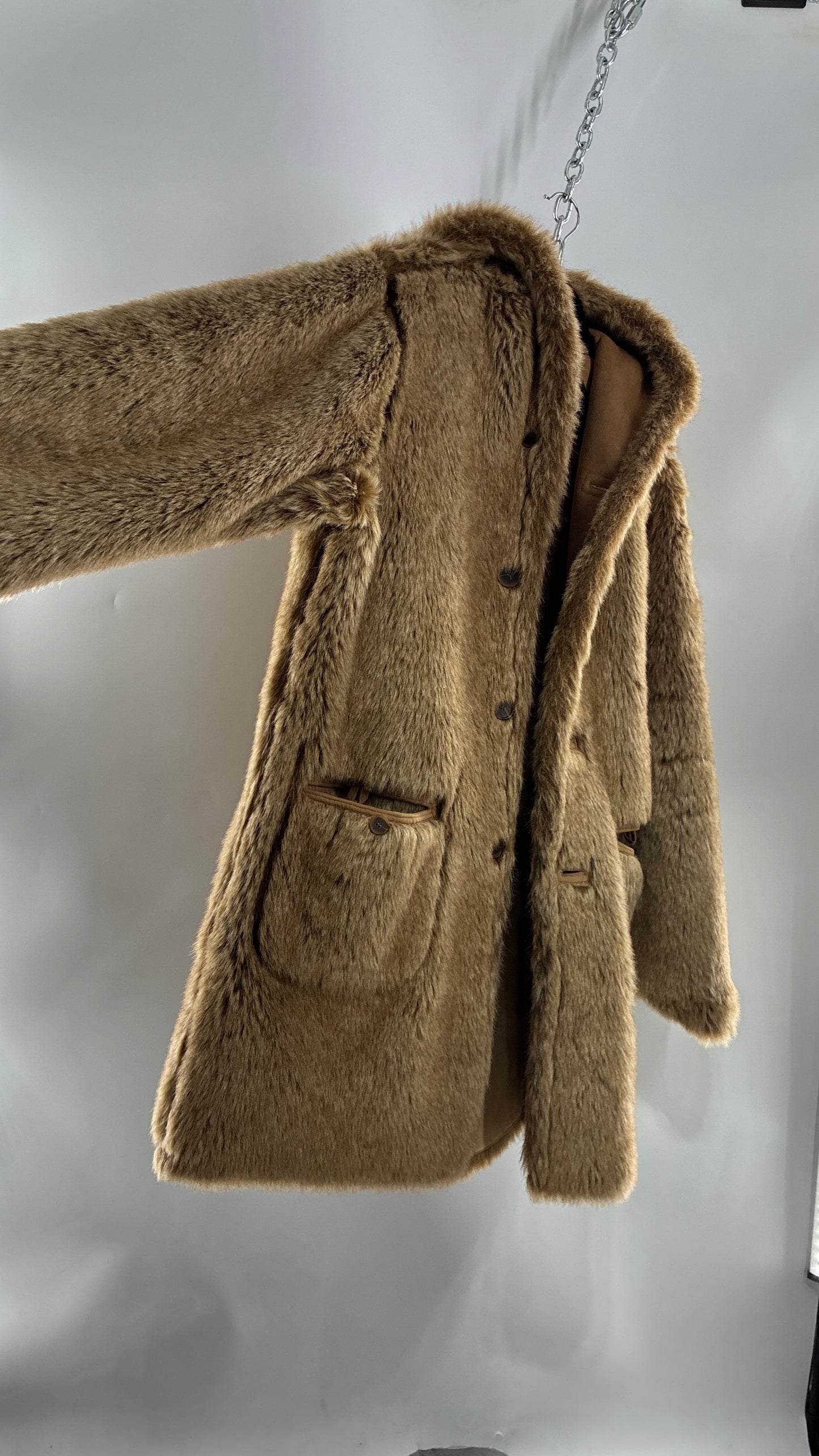 Vintage JONES NEW YORK Reversible Fur and Vegan Suede Coat (Small)