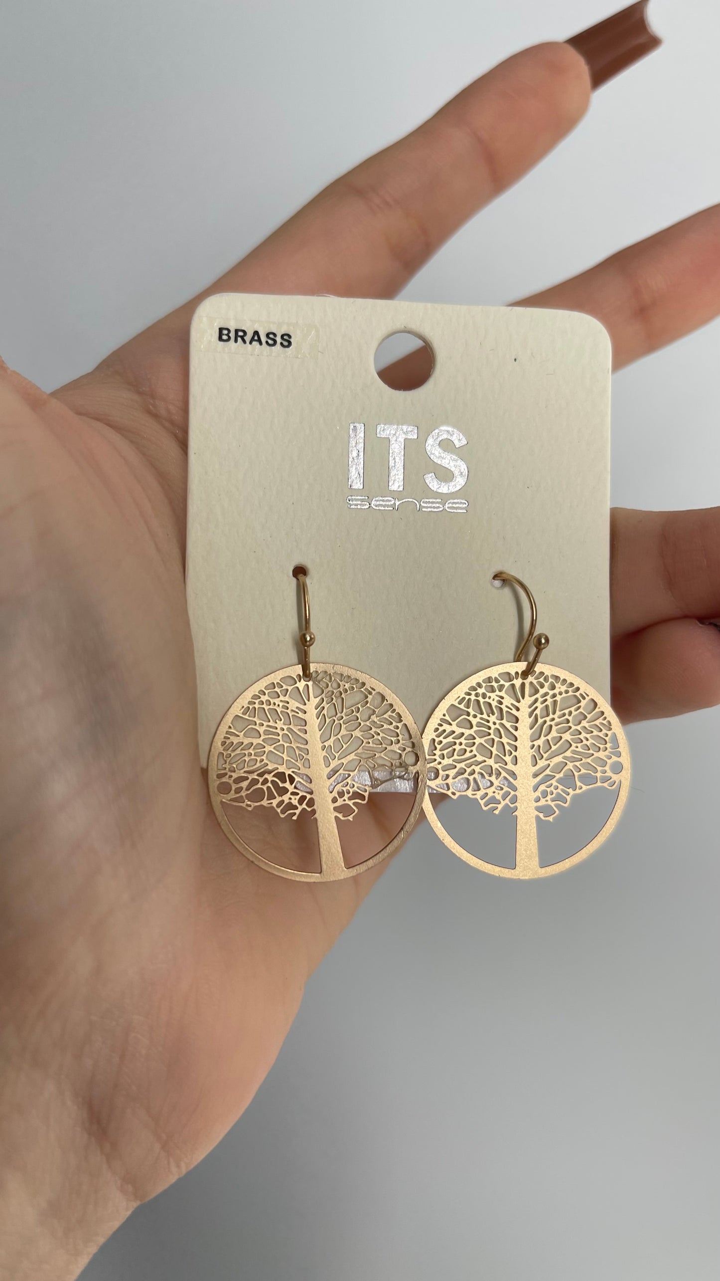 Vintage ITS SENSE Brass Tree Earrings