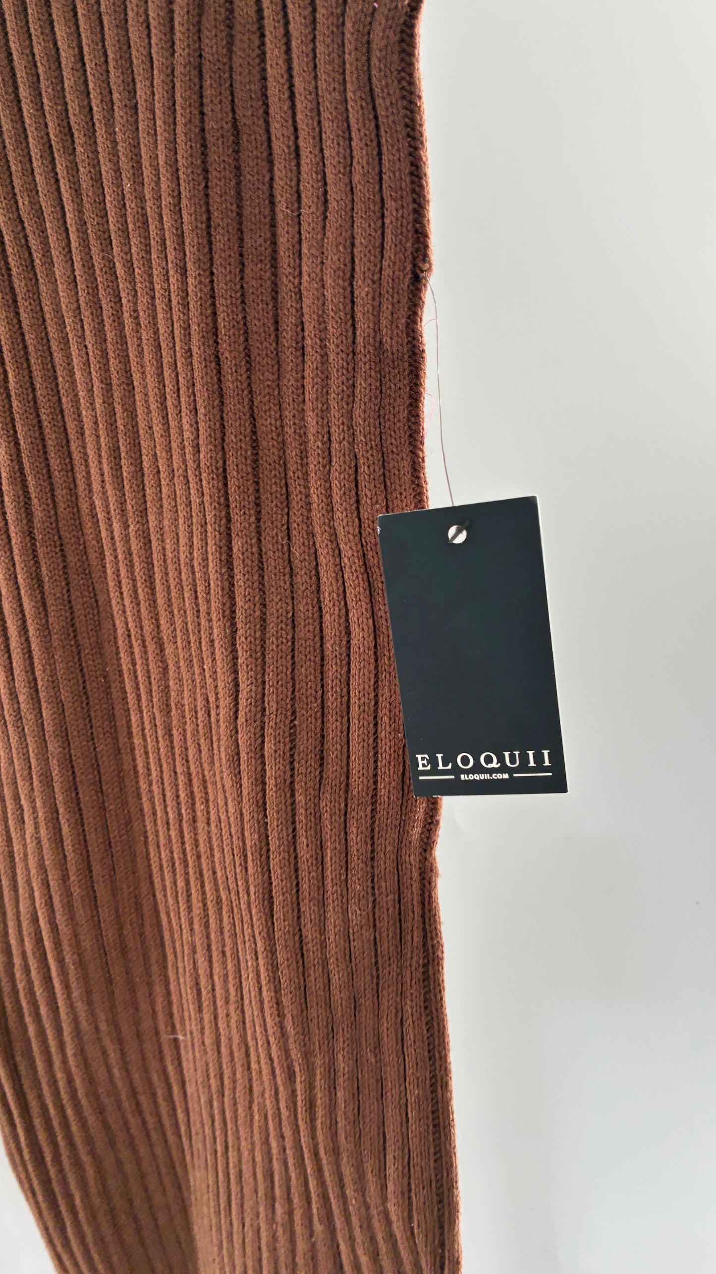ELOQUII Brown Knit Turtle Neck Bubble Sleeve Shrug with Tags (22/24)