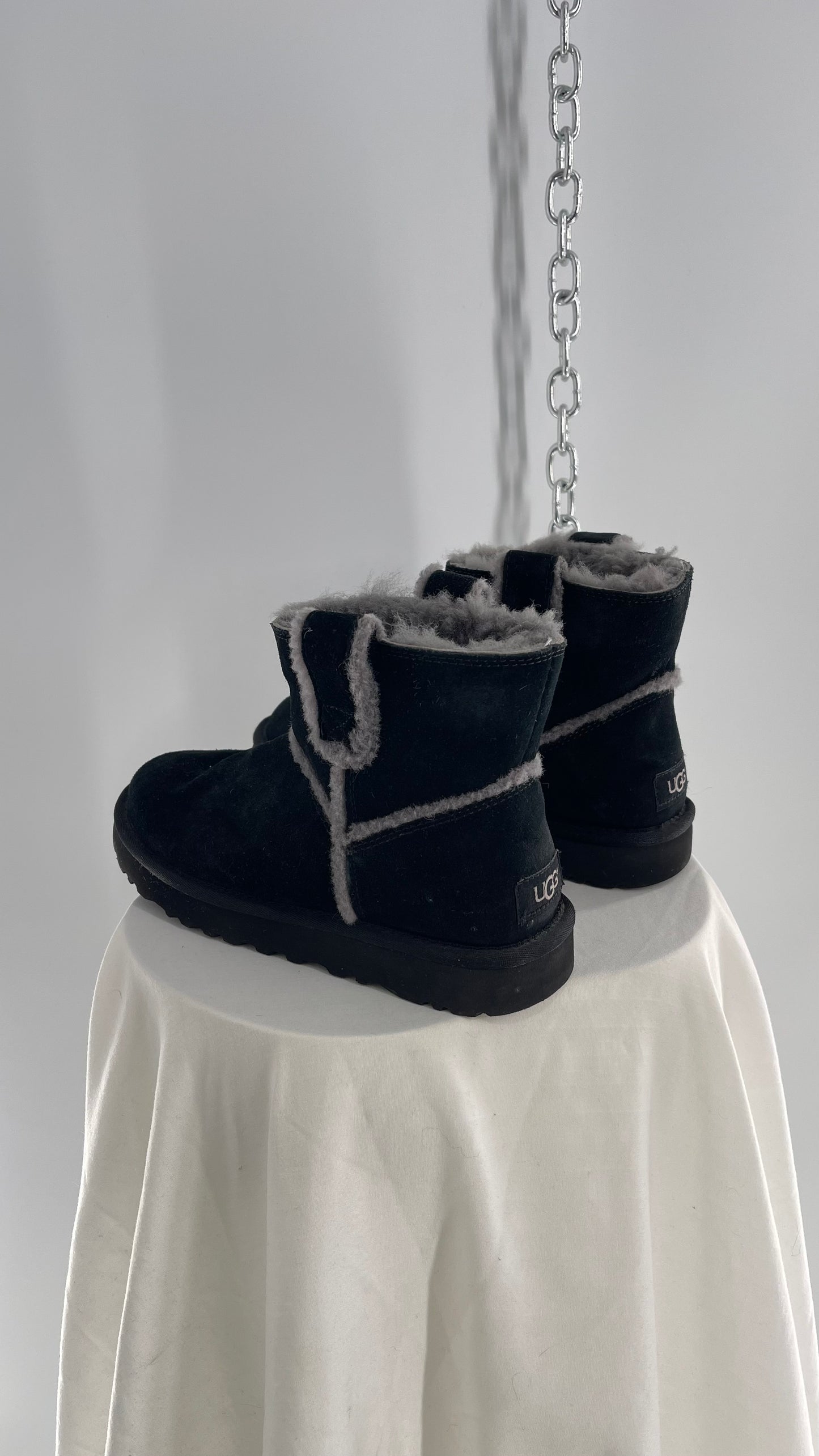 UGG Black/Grey Mini Spill Seam Boot (7)