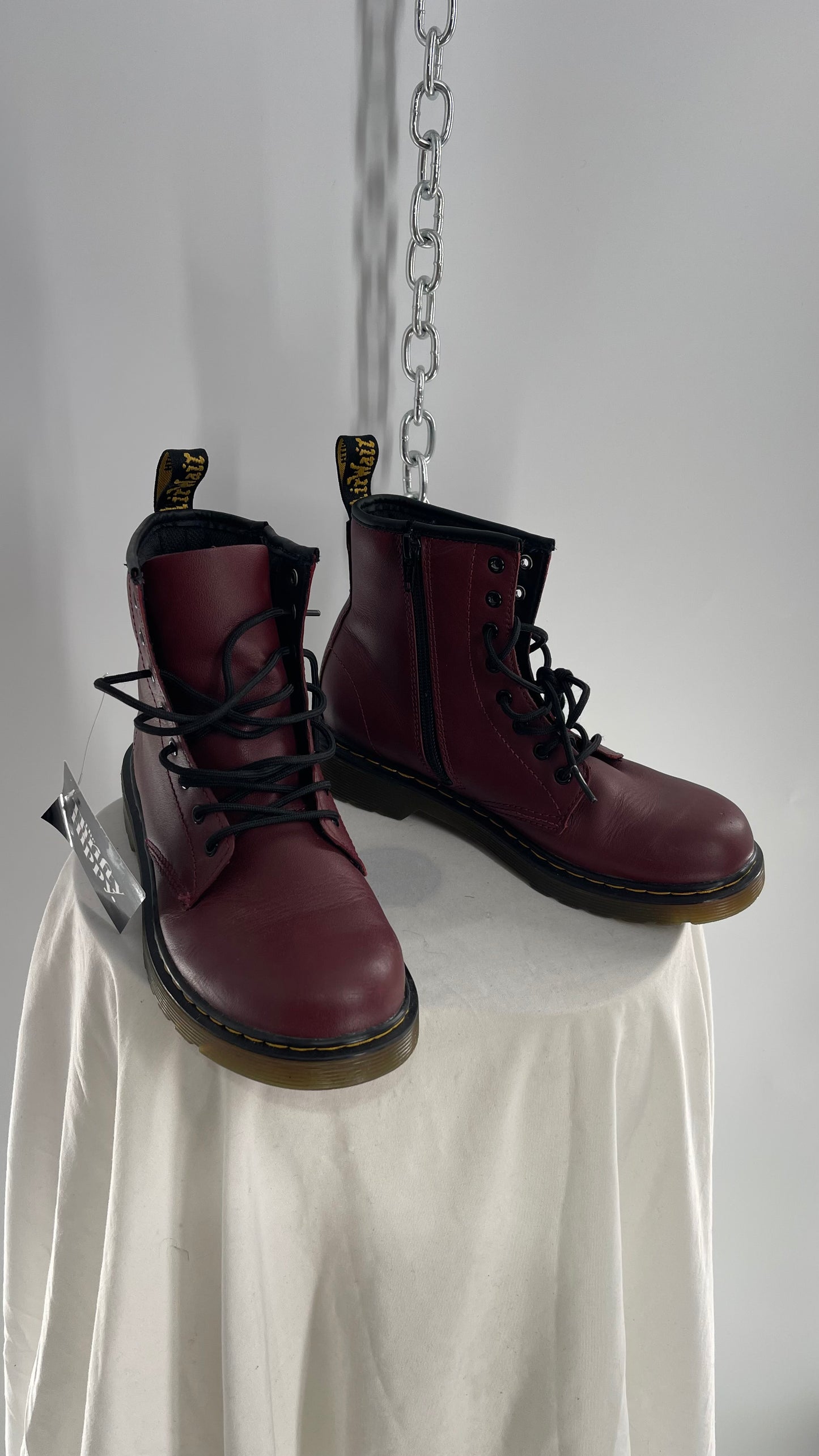 Dr.Martens Burgundy Boots with Side Zipper (5L)