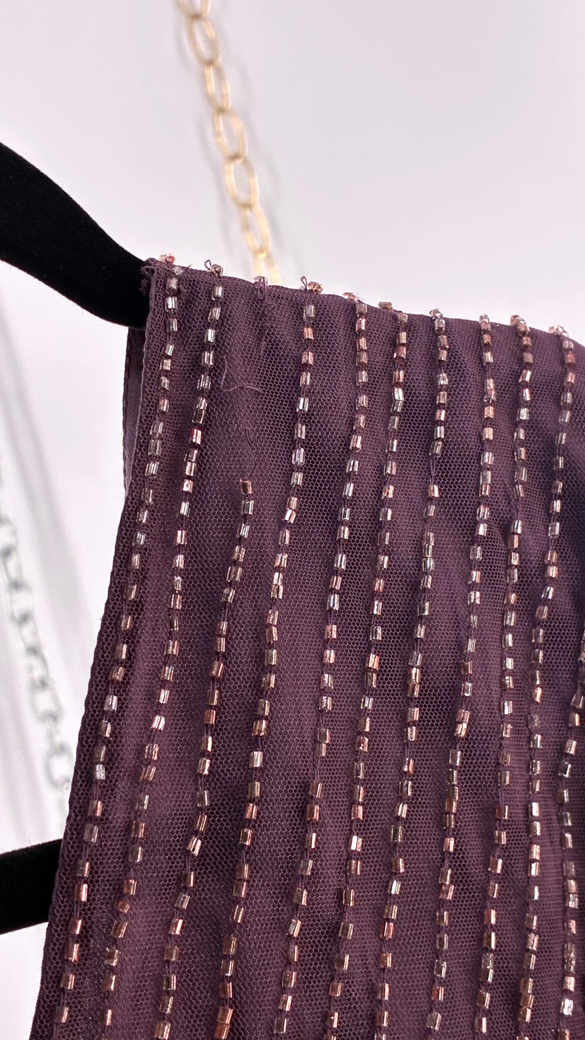 Vintage ASOS Beaded Plum Dress with Draping Open Back (6)