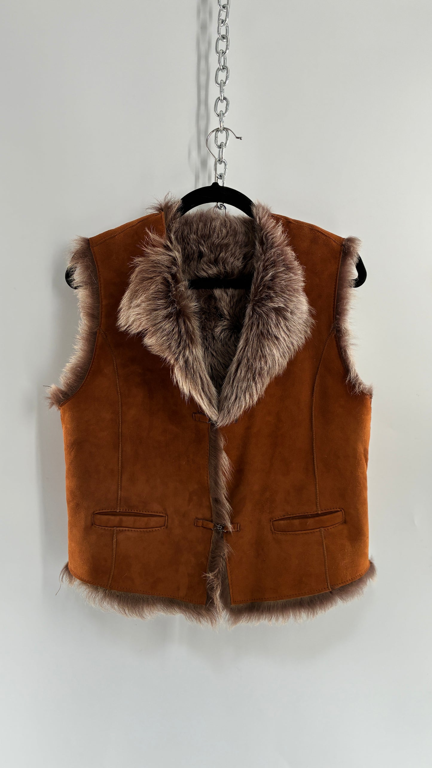 OVERLAND Genuine Fur and Sheepskin Suede Leather Vest Made in France (12)
