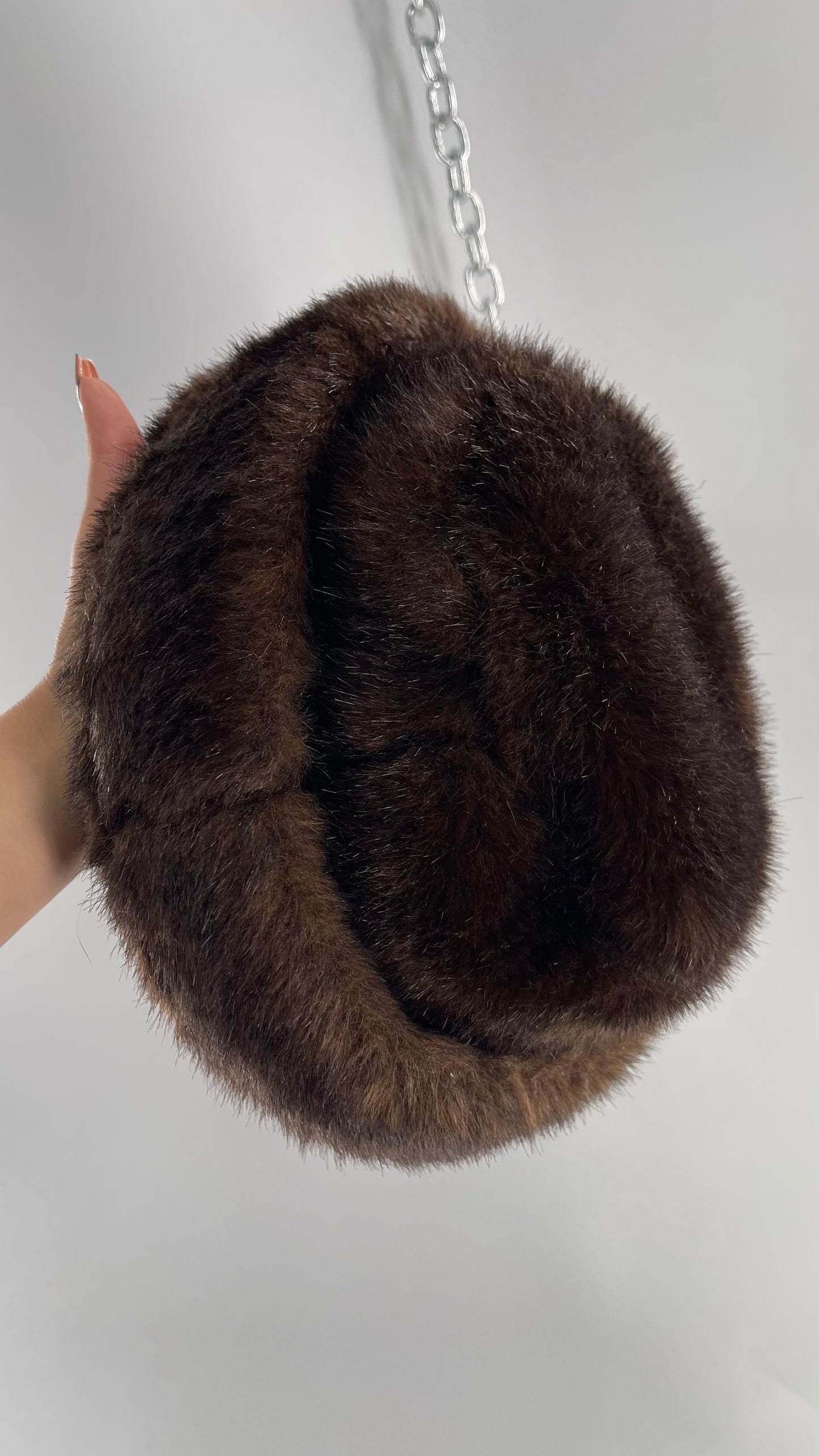 Vintage BenBerger Brown Faux Fur Rolled Brim Hat