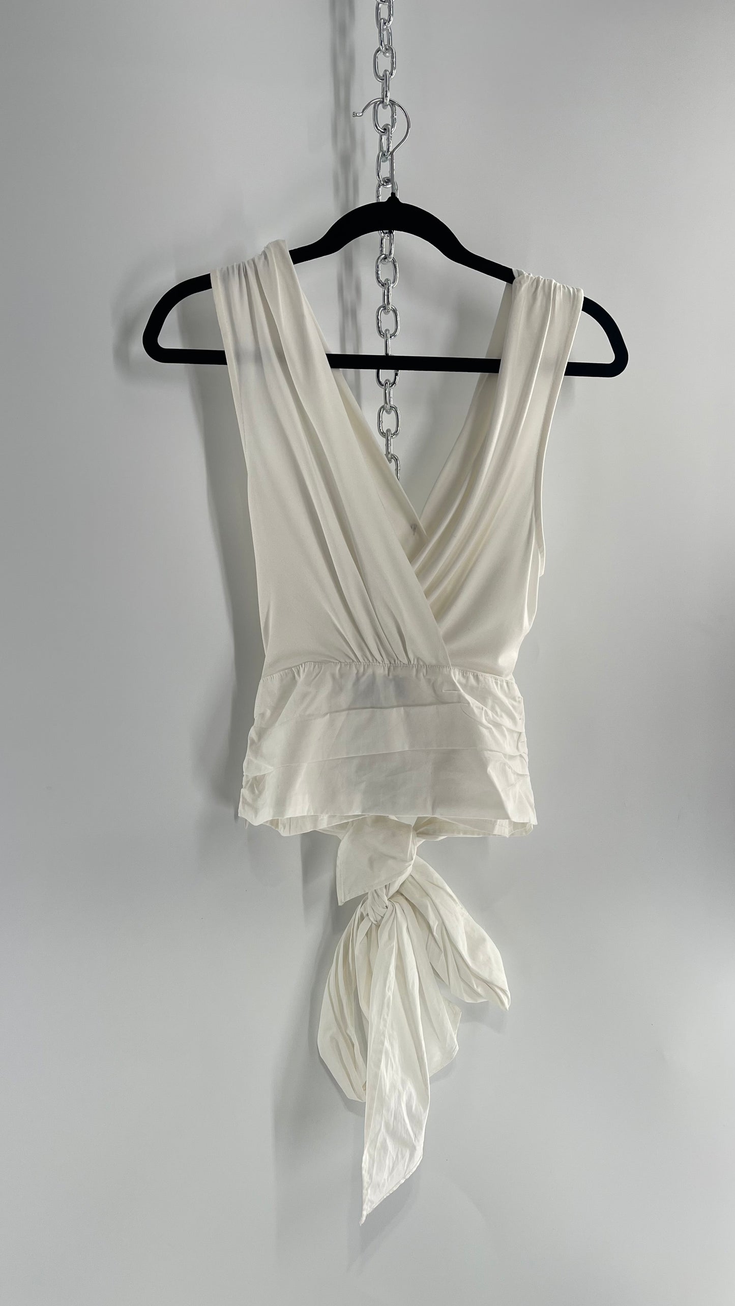 Sunday in Brooklyn Anthropologie White Wrap Around Tie Up Tank (Medium)