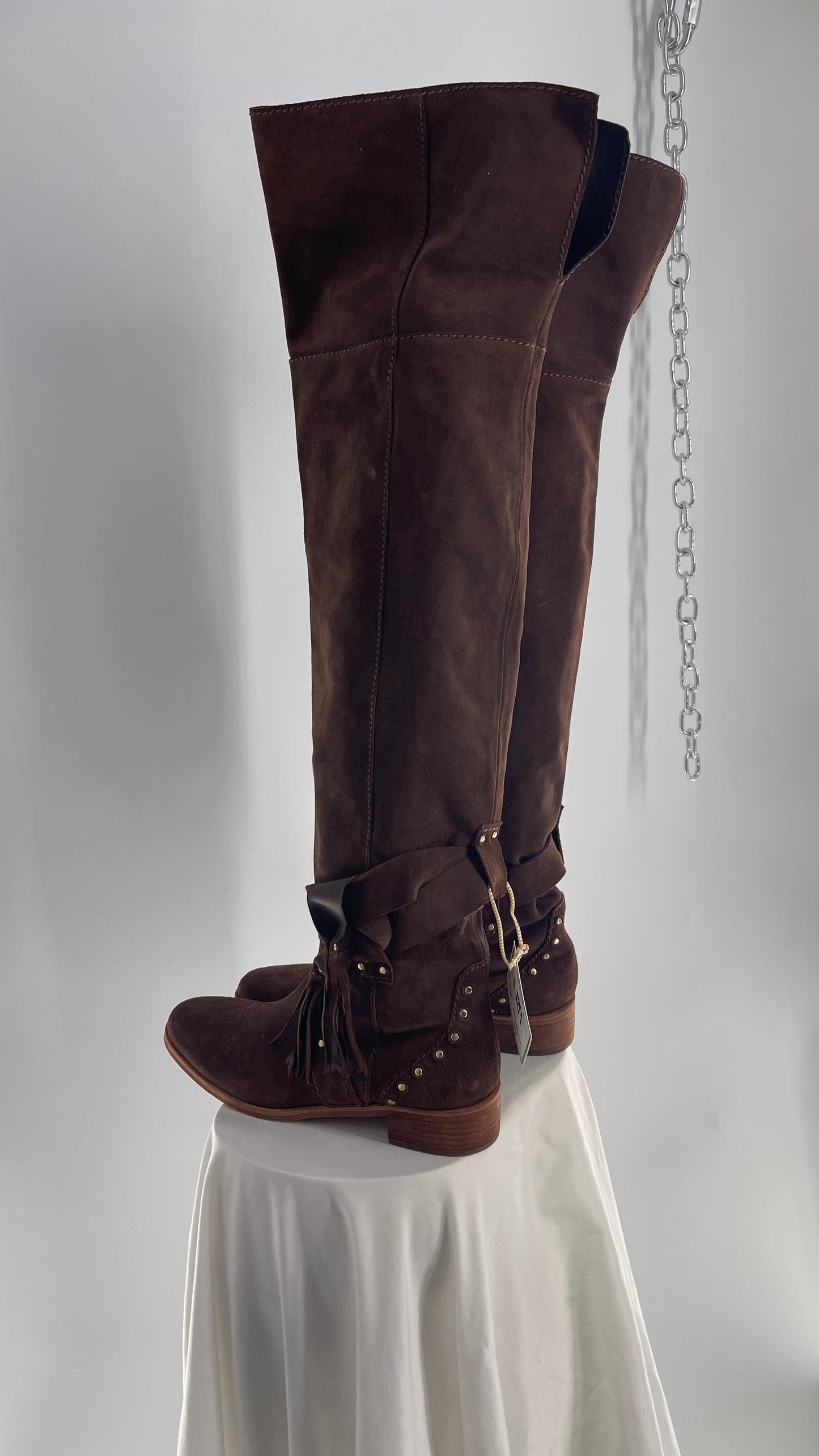 See by Chloé Dasha Dark Brown Dakar Thigh High Suede Boots (39.5/9.5)