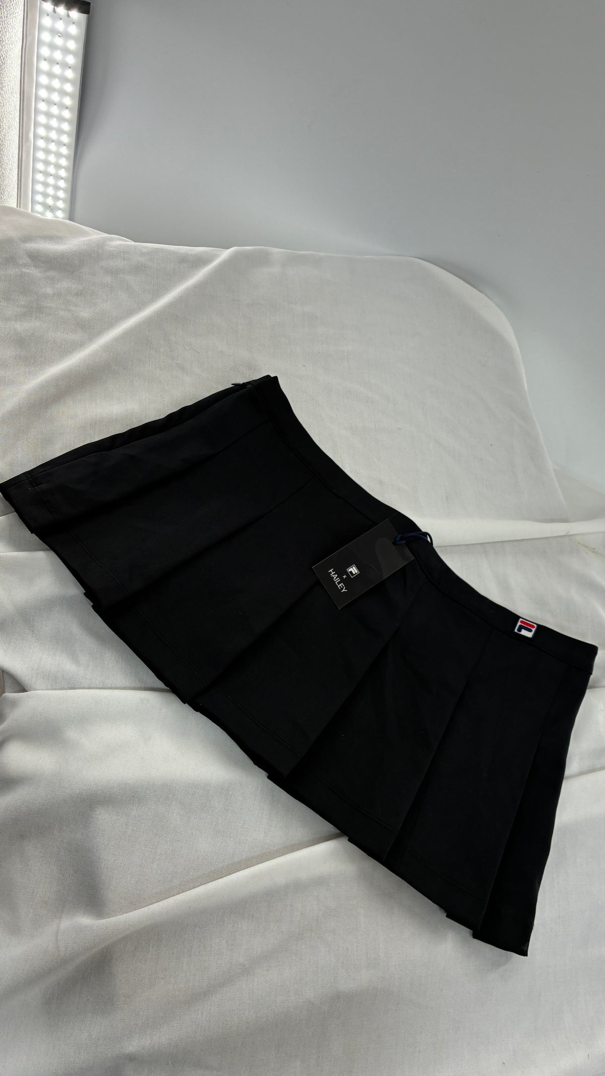 FILA X HAILEY Black Micro Mini Pleated Skirt with Tags (6)