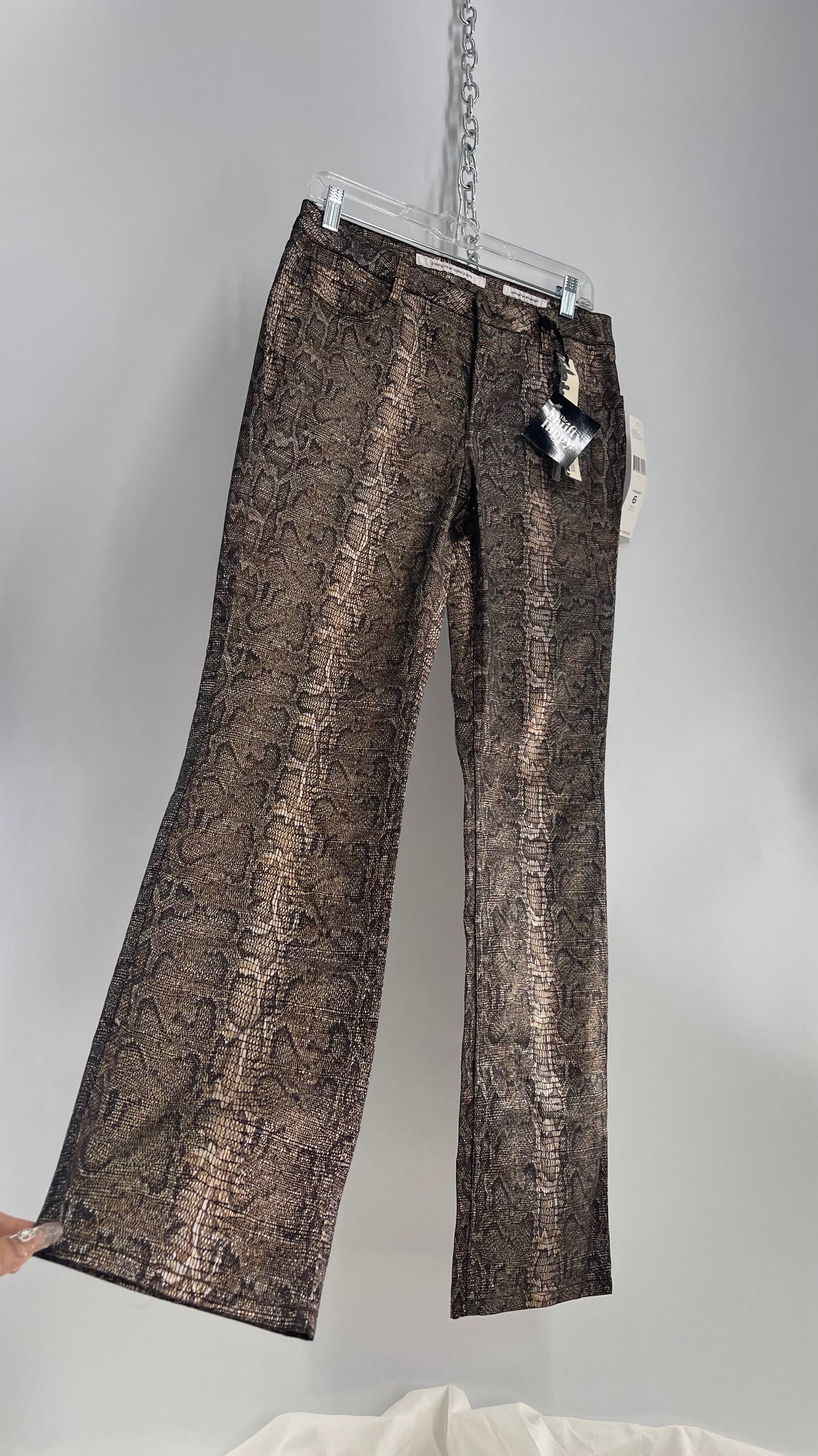 Deadstock Vintage Jones New York Metallic Python Jeans (6)