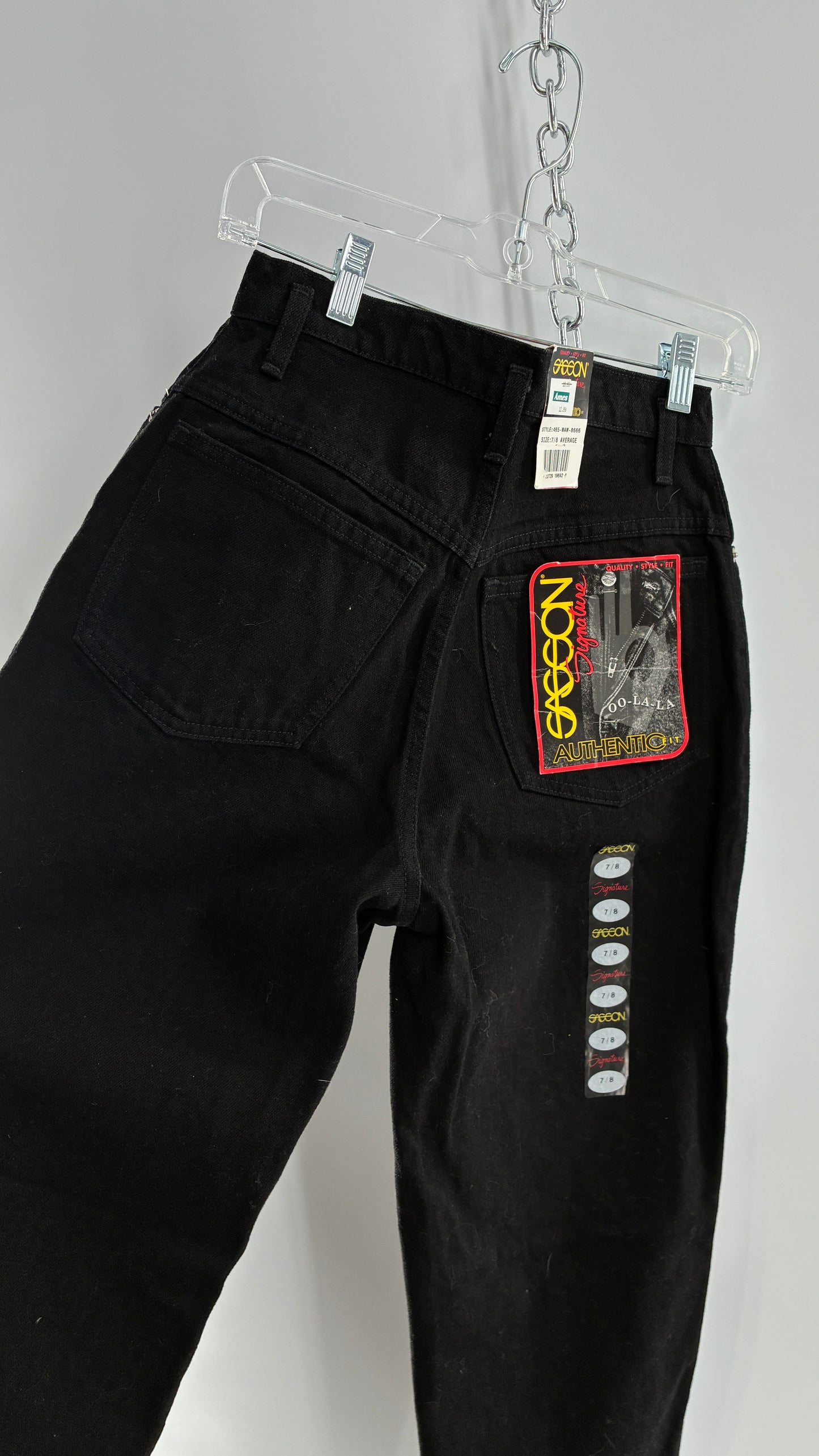 Deadstock Vintage 1980s SASSON Black High Waisted Mom Jean (7/8)