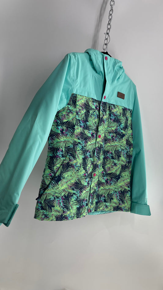 North Face Dry-Vent Bright Tropical Palms Ski/Snowboard Jacket (Medium)