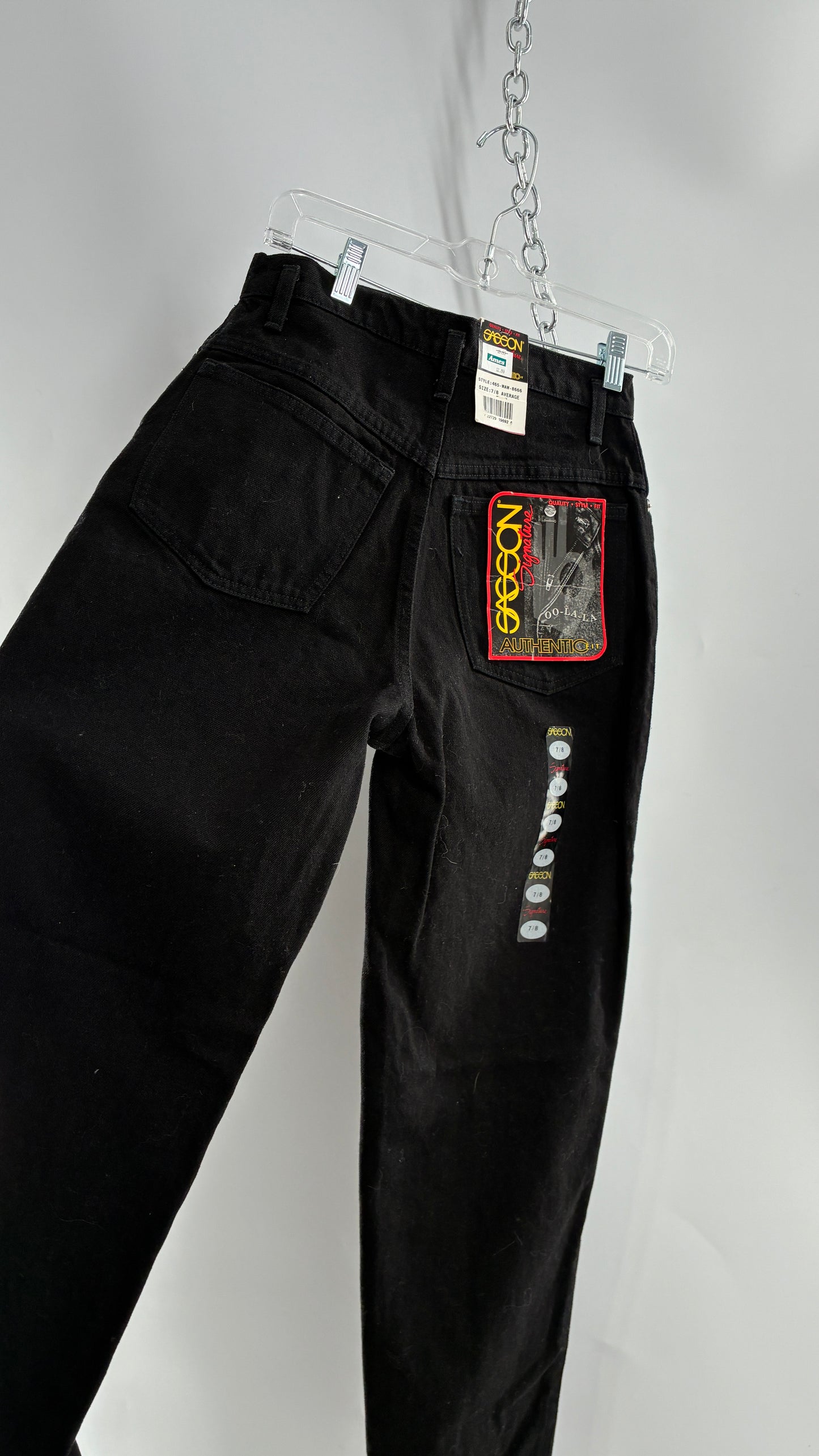 Deadstock Vintage 1980s SASSON Black High Waisted Mom Jean (7/8)