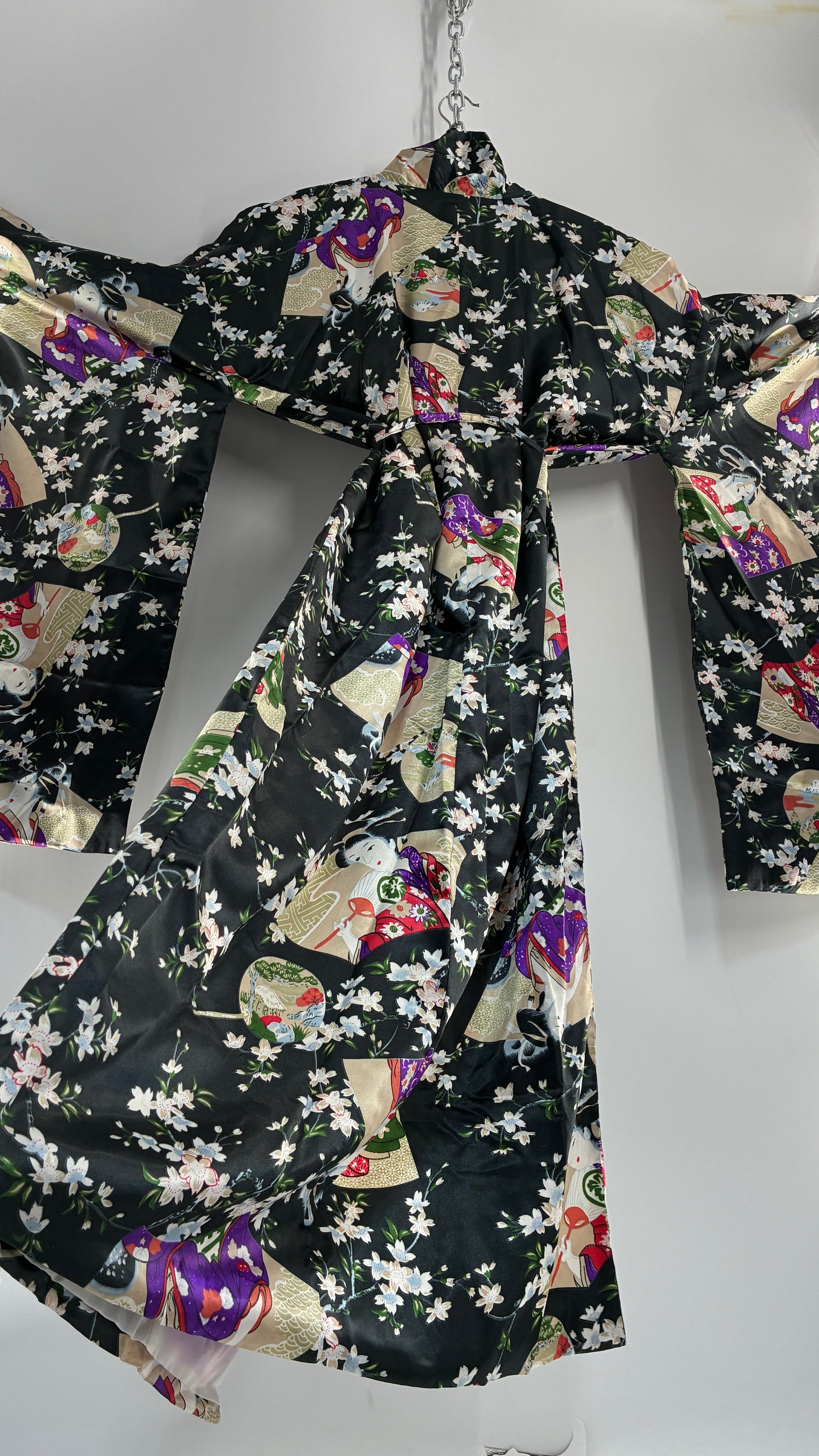 Deadstock Vintage Japanese Style Drape Sleeve Duster Robe/Kimono with Tags Attached (One Size)