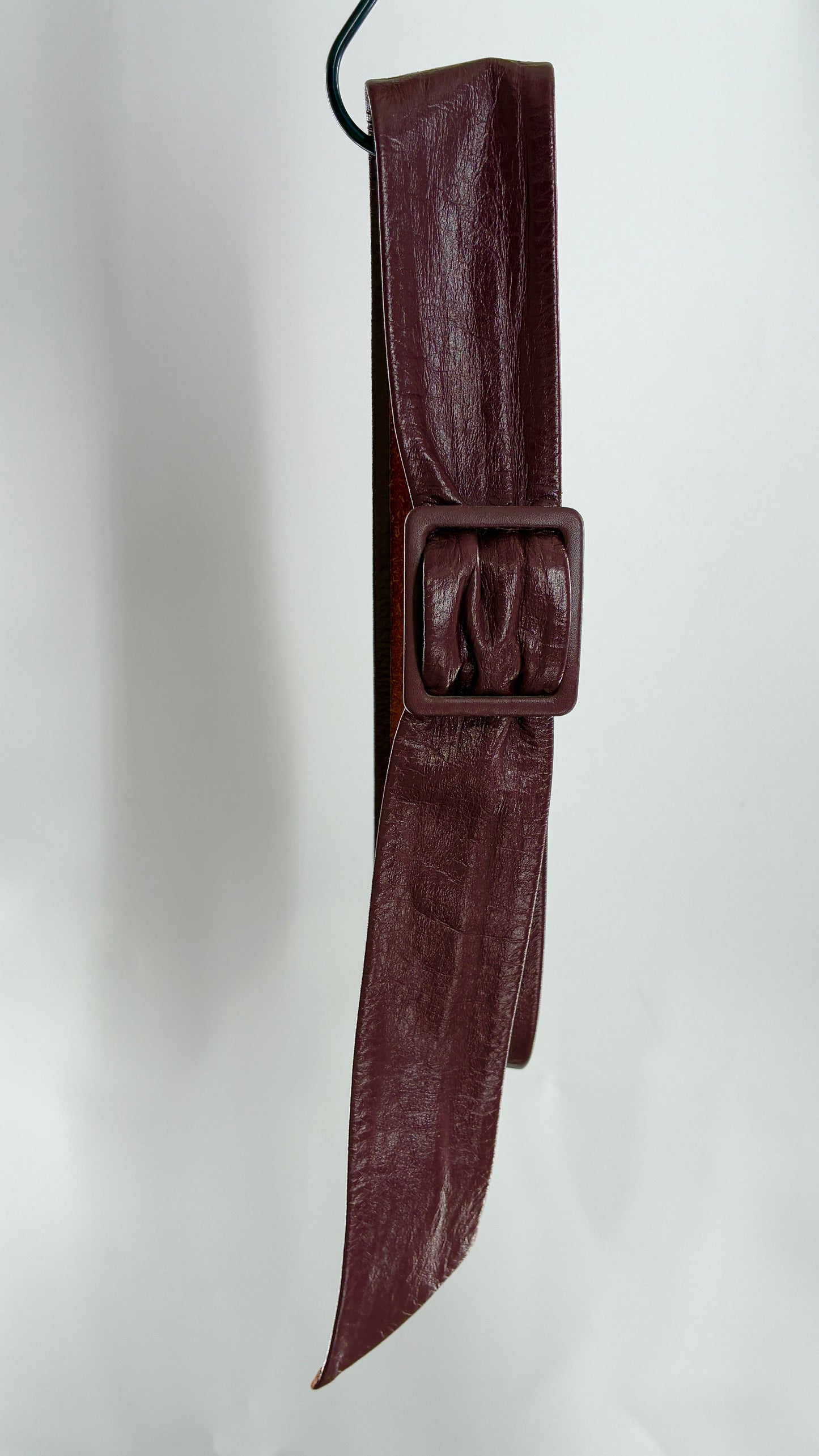 Vintage Burgundy Maroon Leather Belt (OS)