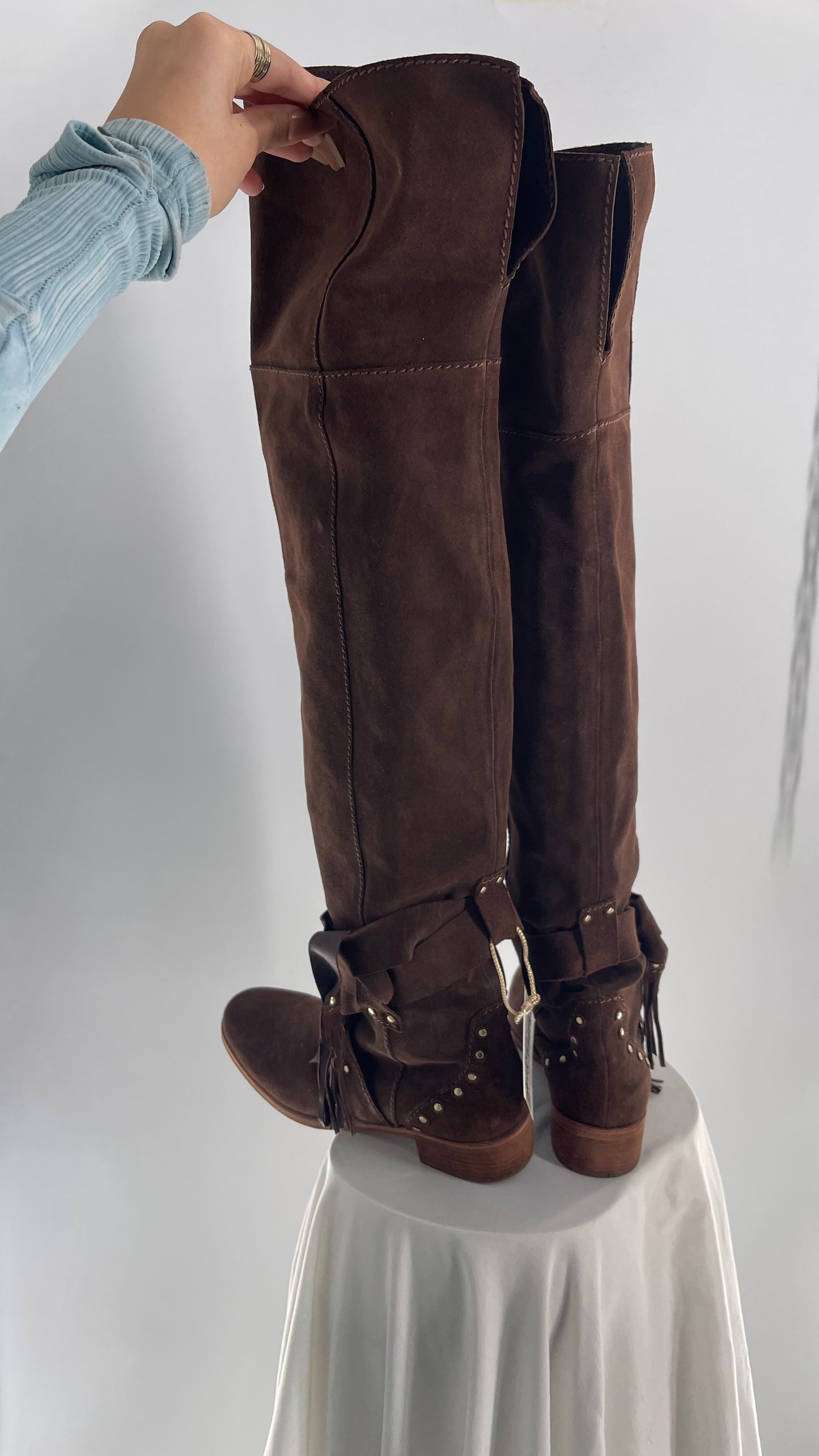 See by Chloé Dasha Dark Brown Dakar Thigh High Suede Boots (39.5/9.5)