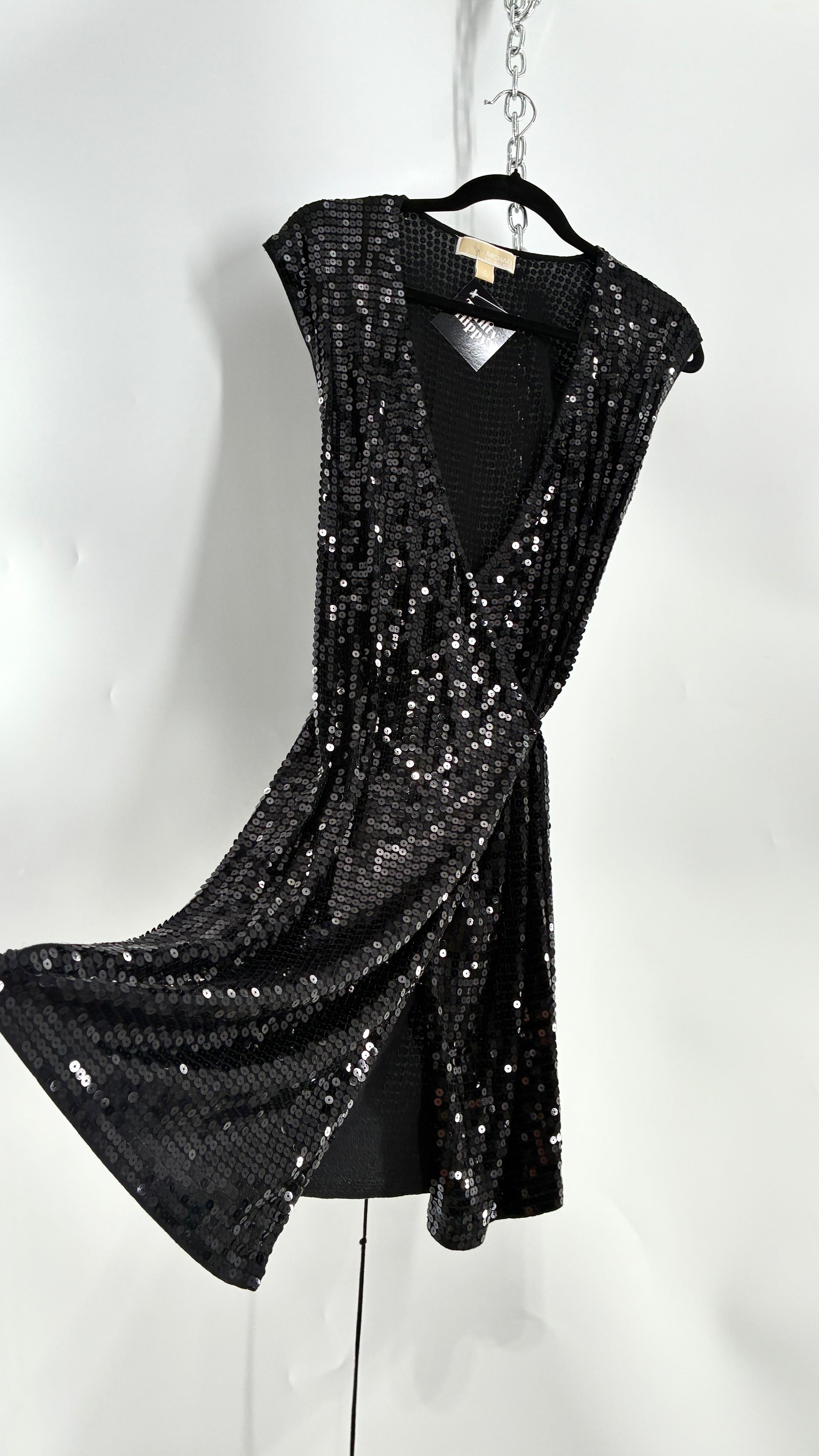 michael kors black and silver dress Michael KORS Black And Silver Paisley Pattern Dress Size medium