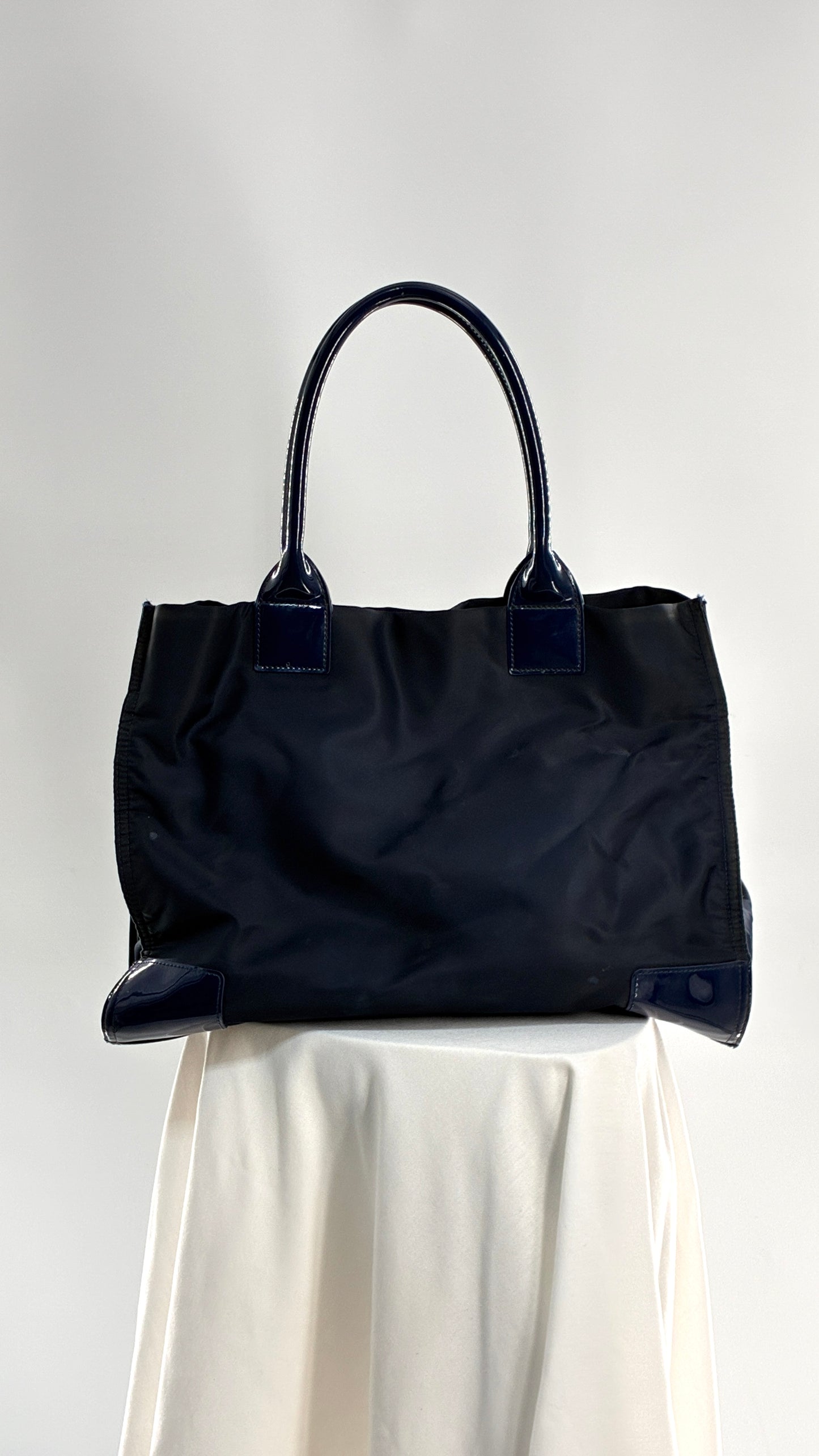 Vintage Tory Burch Navy Blue Ella Tote