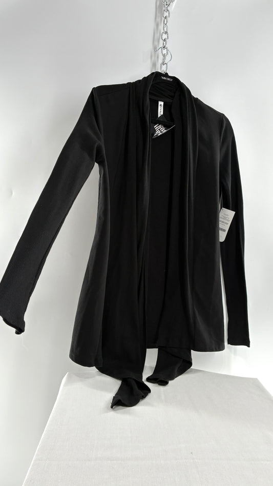 Fabletics Black Astoria Shrug Cardigan with Ribbed Panels and Tags Attached (XS/4)