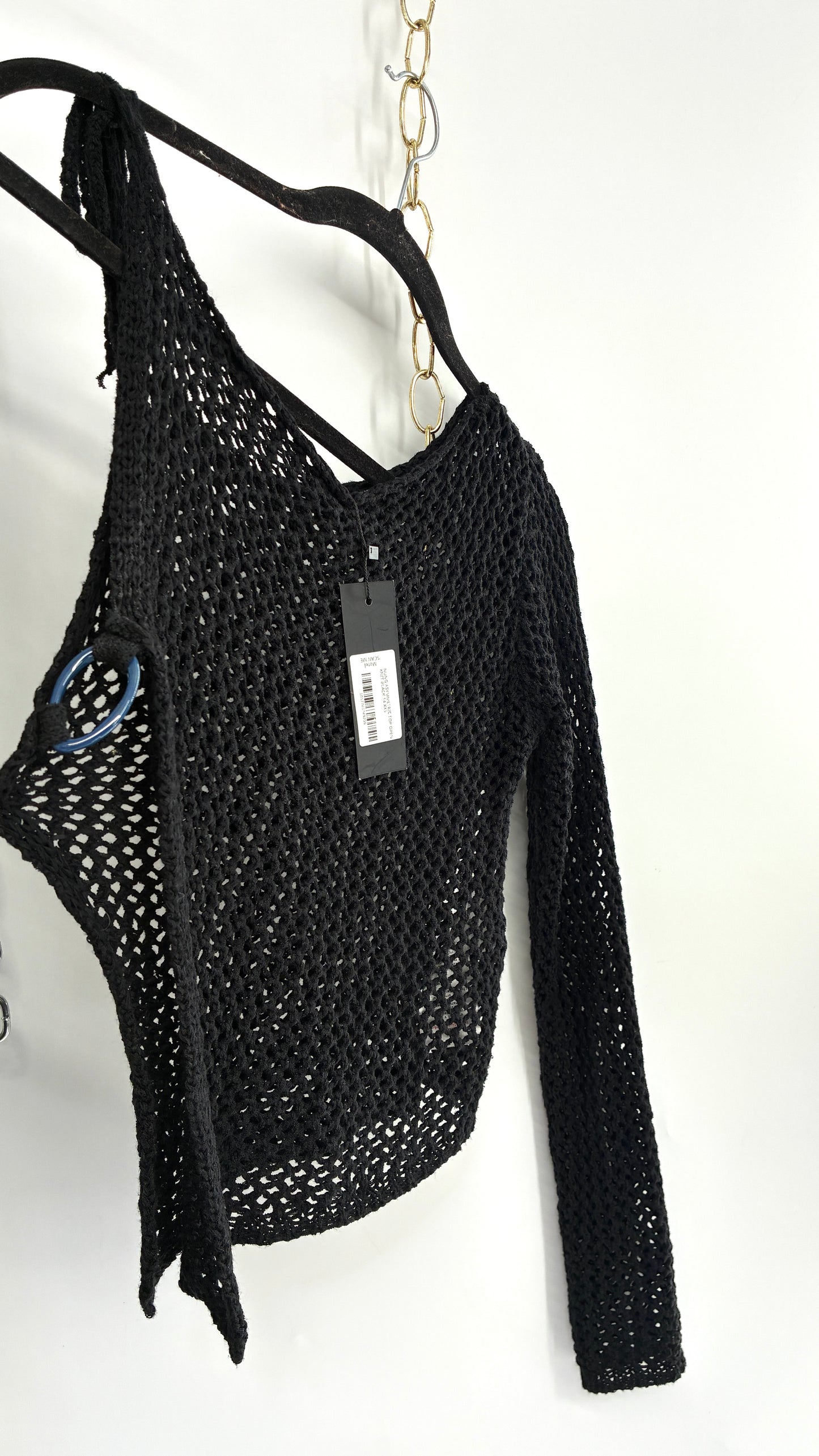 MOTEL Black Crochet Set with Maxi Dress and Matching Top with Tags (XXS)