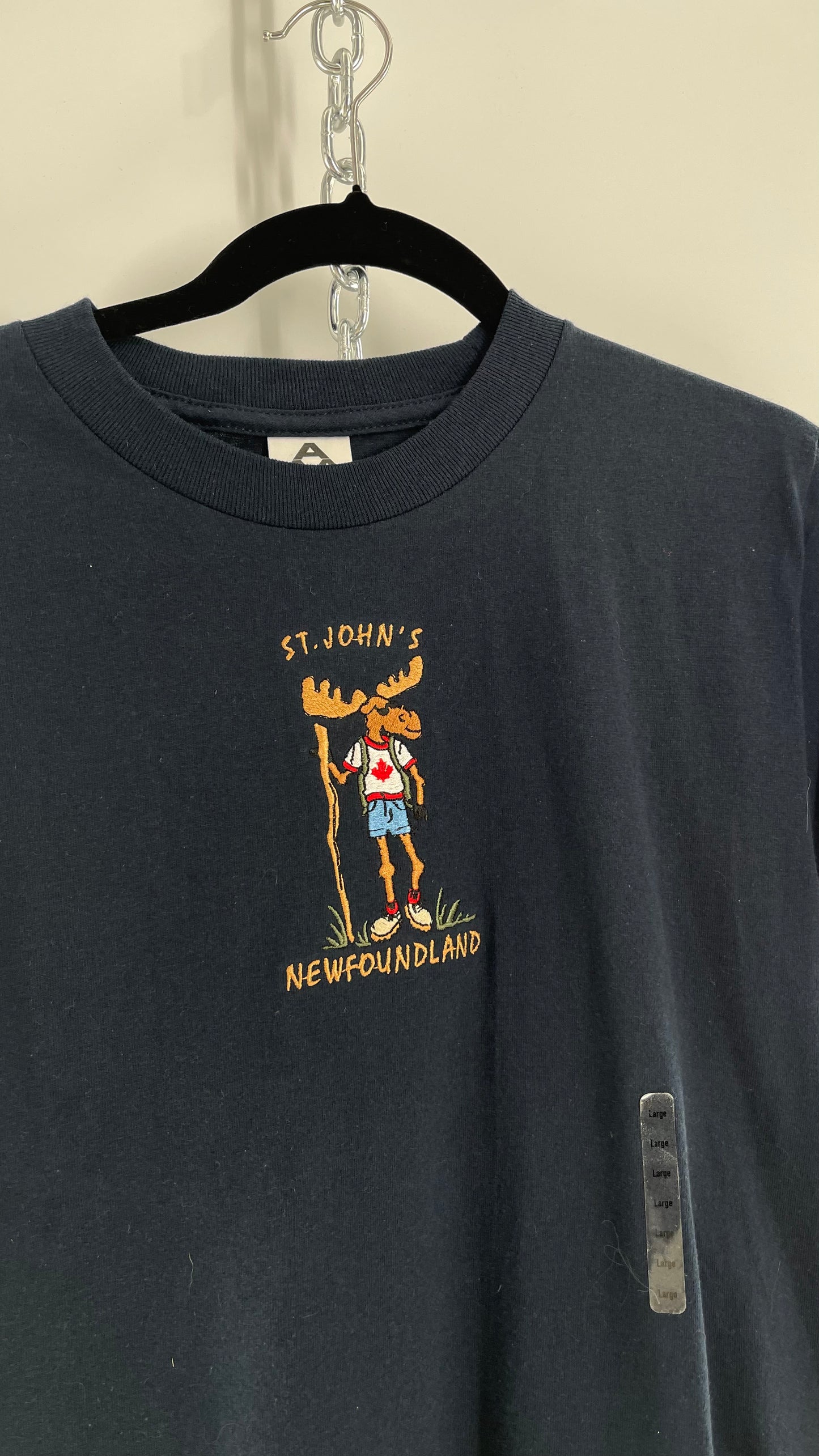 Vintage Embroidered ST John’s New Foundland T with Tags Attached (Small)