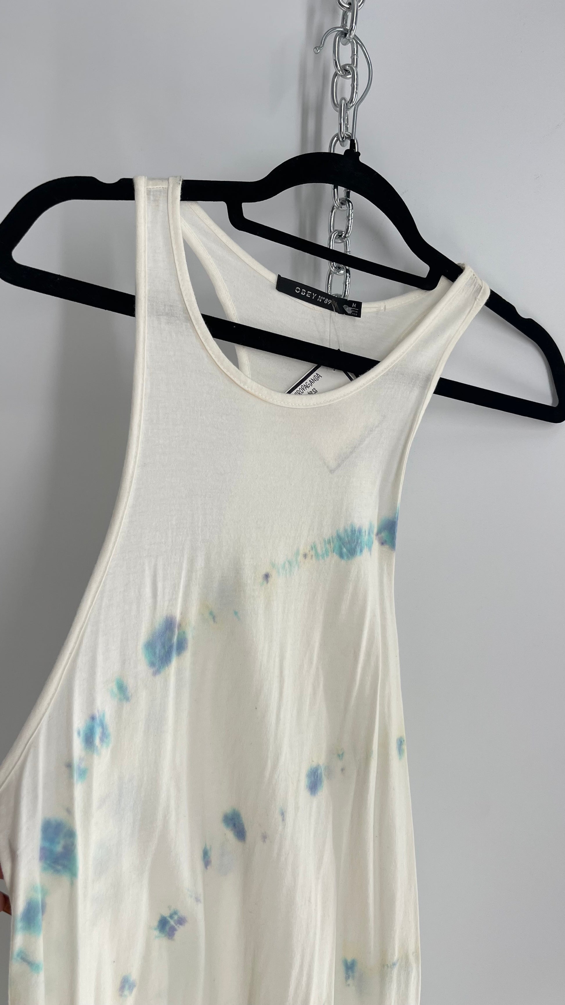 obey t shirt dress Obey Worldwide Women's T-Shirt Dress Striped Green/White/Black - Size Small
