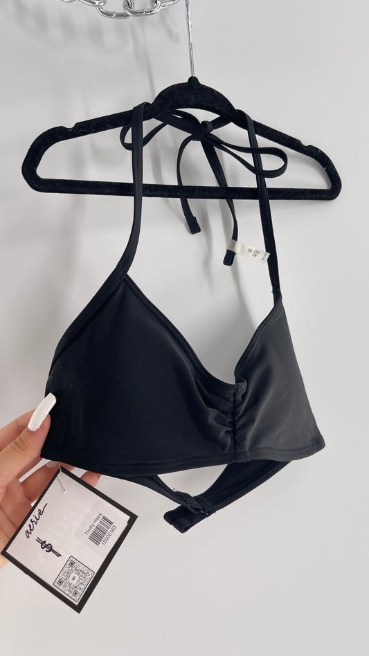 AERIE Black Halter Swim Top with Tags (XS)