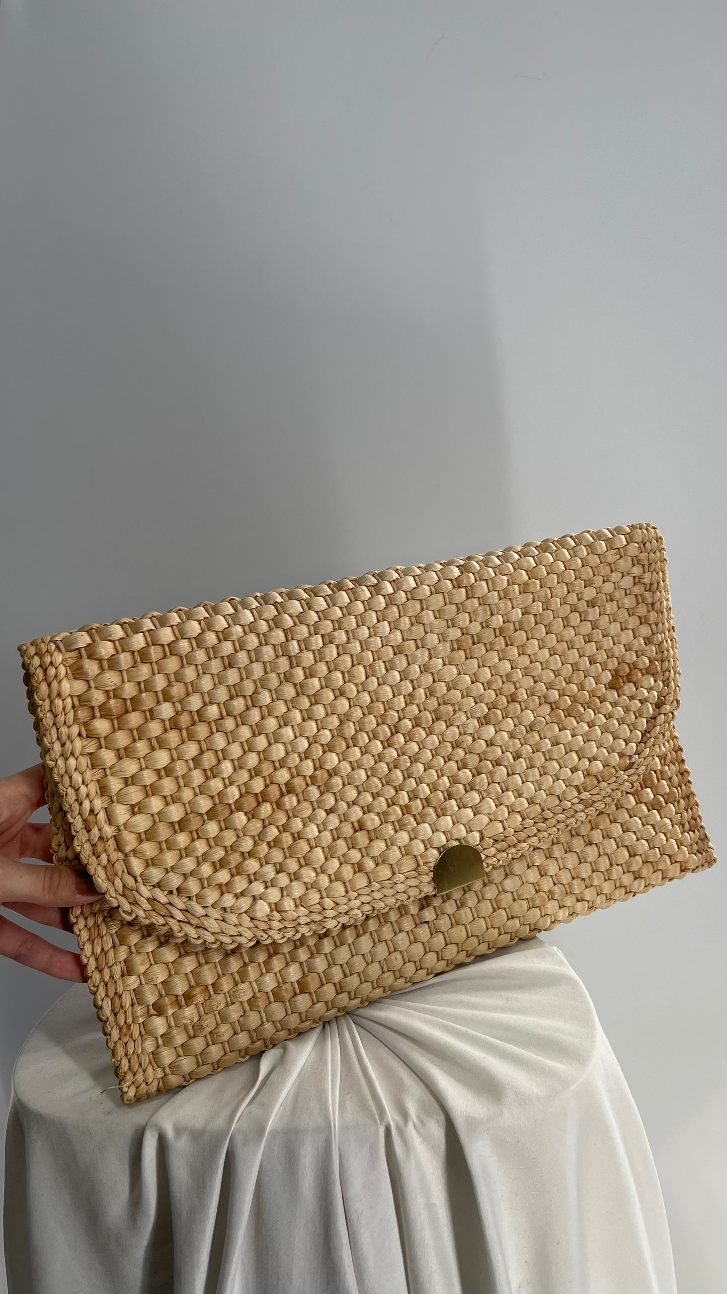 Vintage Mister Ernest Woven Straw Oversized XL Clutch