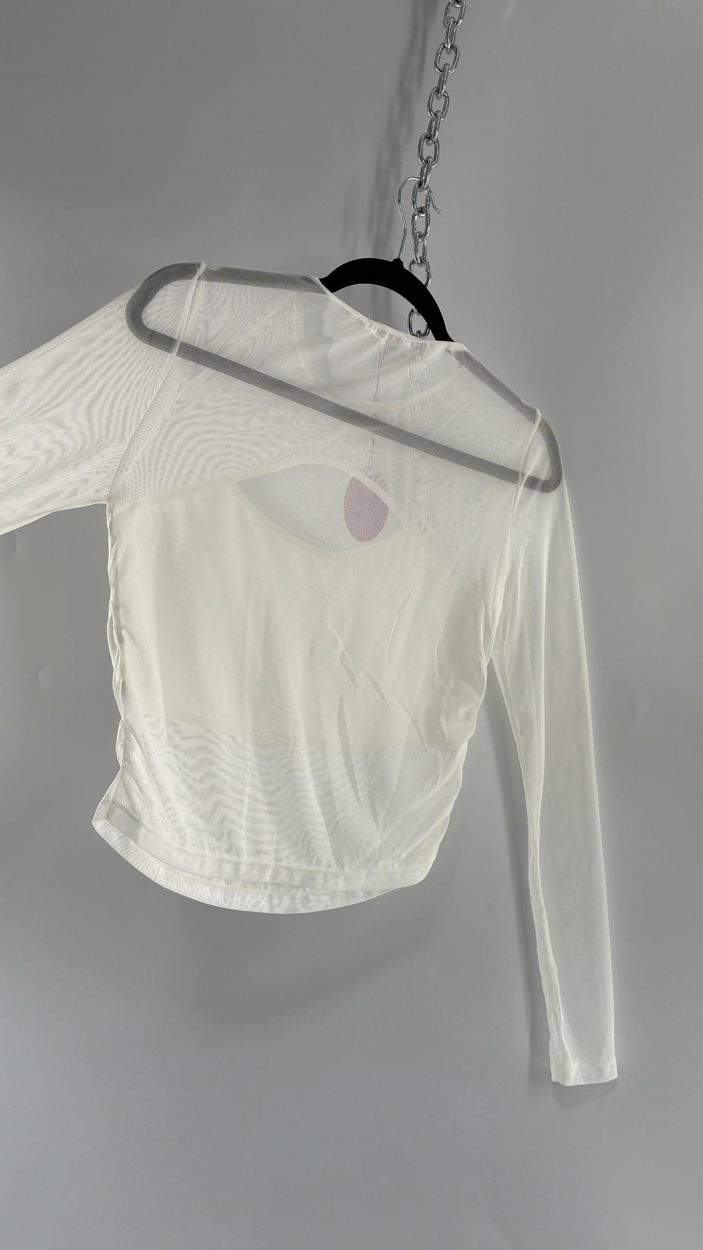 AVID LOVE White Mesh Long Sleeve with Keyhole Bust and Tags (Medium)