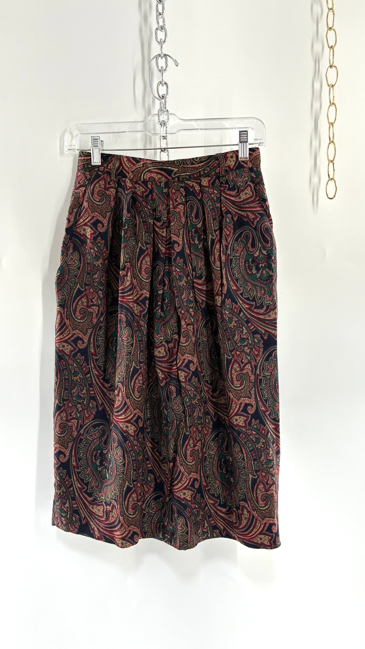 Vintage 1980s Paisley Boxy Suit Jacket and Skirt Set (8)