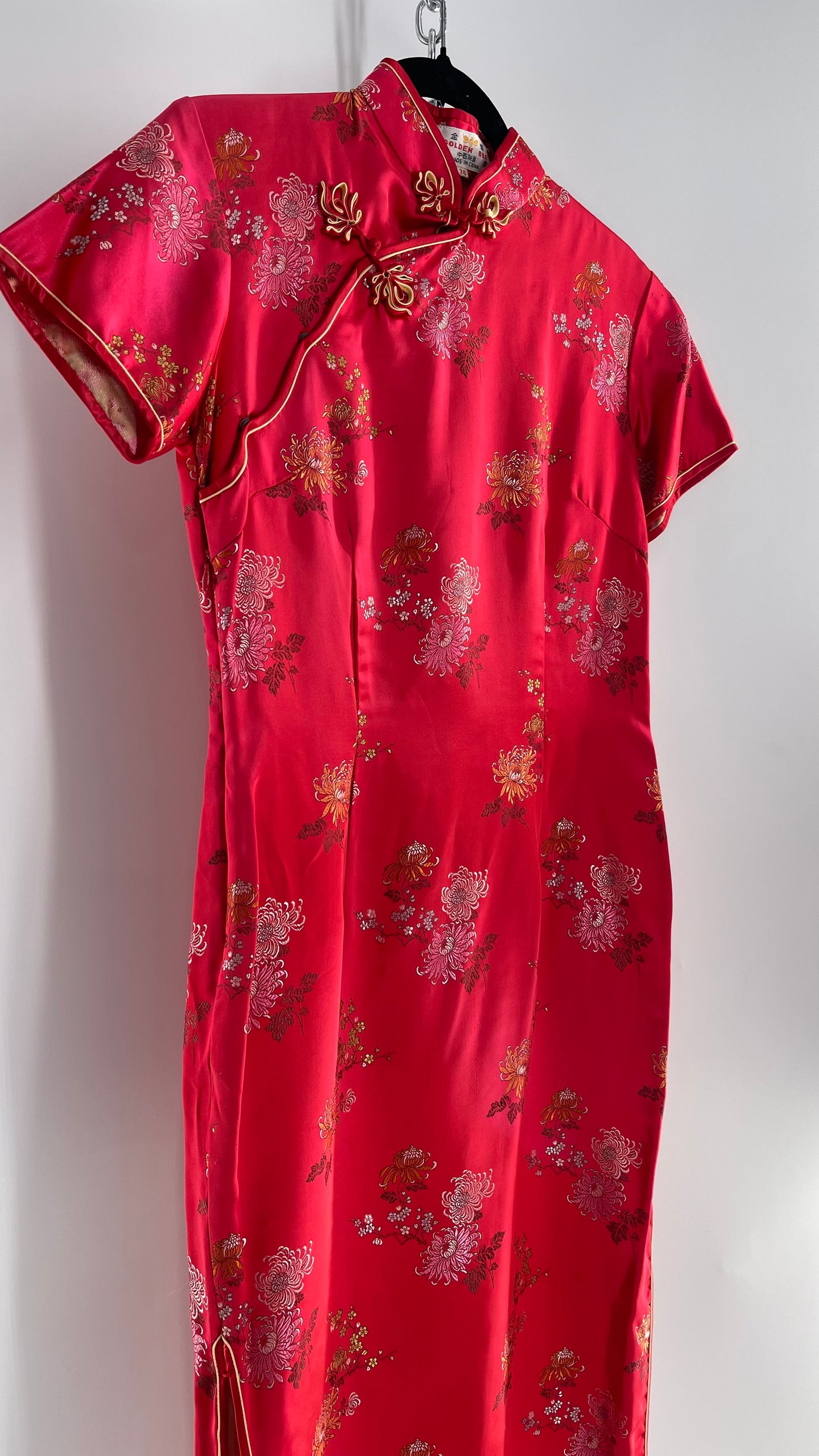 Vintage Golden Bee Silk Chinese QiPao  (C) (36)