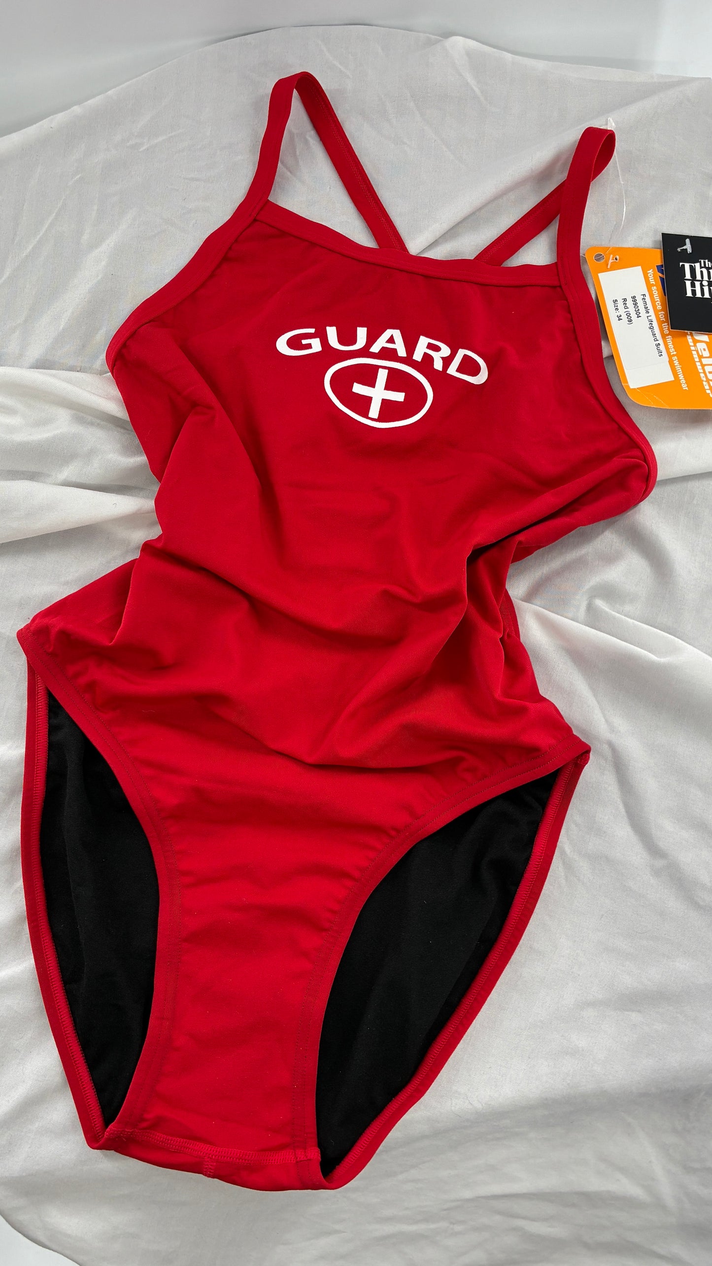 Vintage 1990s High Cut Open Back Velox Lifeguard Swimsuit (34)