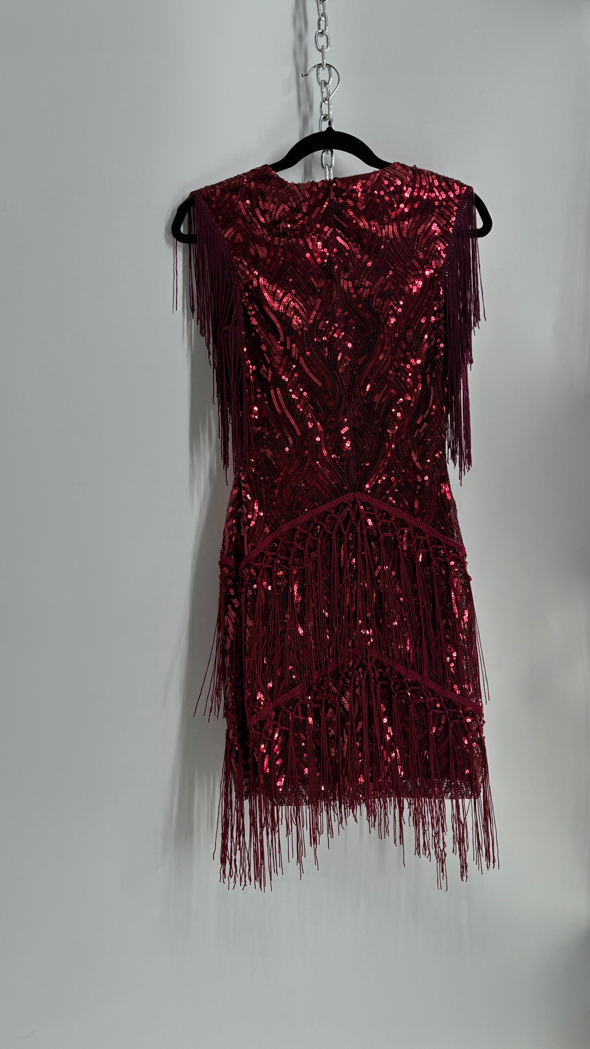 BABEYONO Maroon Sequin Fringe Bodycon Mini Dress (XS) – The Thrifty Hippy BABEYONO Maroon Sequin Fringe Bodycon Mini Dress (XS) – The Thrifty Hippy