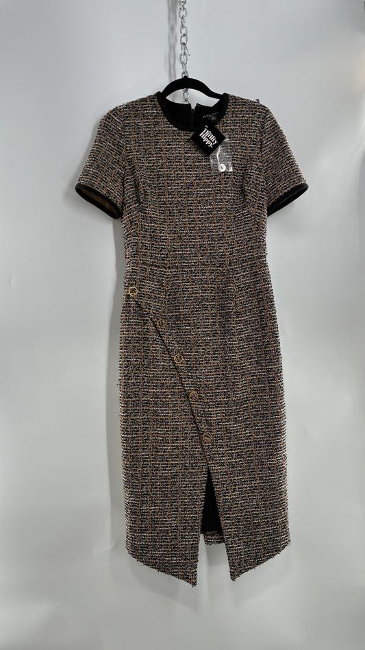 BLACK HALO Tweed Midi Dress with Tags Attached (8)