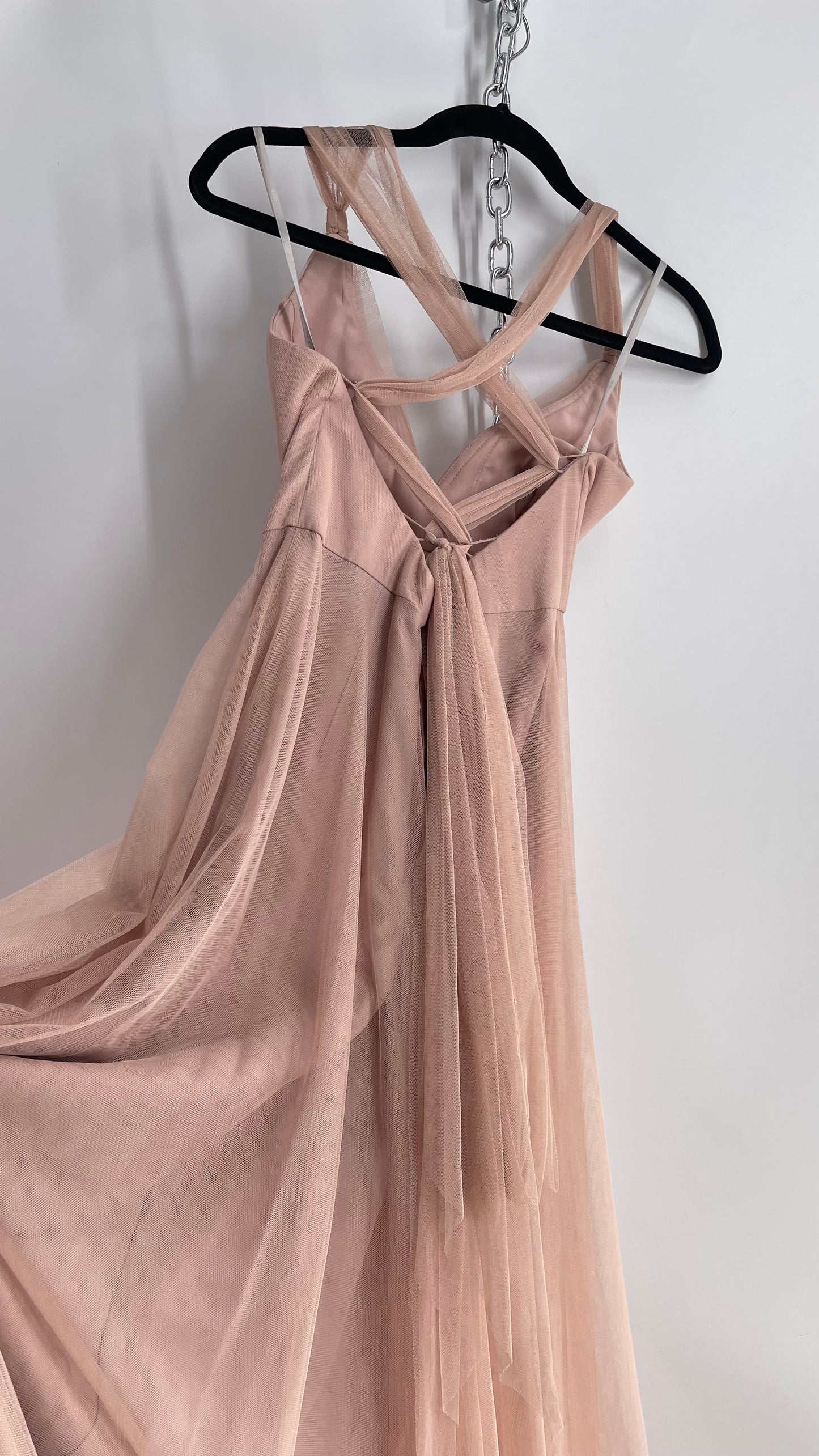 WToo WATTERS Blush Padded Bust and Open Tie Up Back Gown (2)