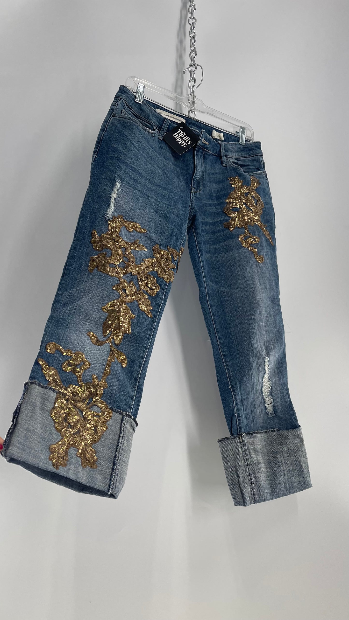 Pilcro and the Letterpress Denim Capris with Gold Sequin Details (27)