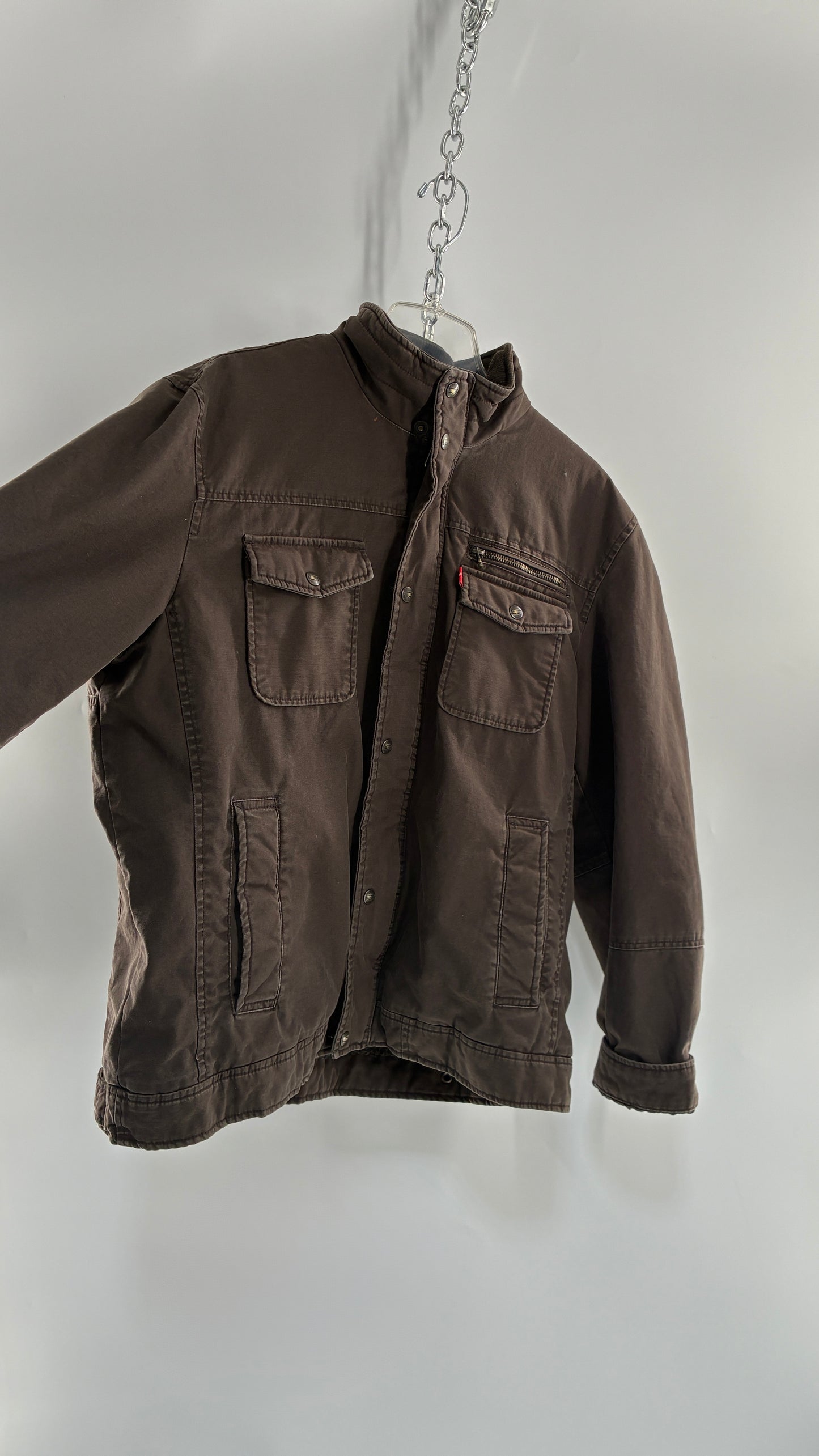 Vintage Men’s LEVI Brown Canvas Utility Jacket (XL)