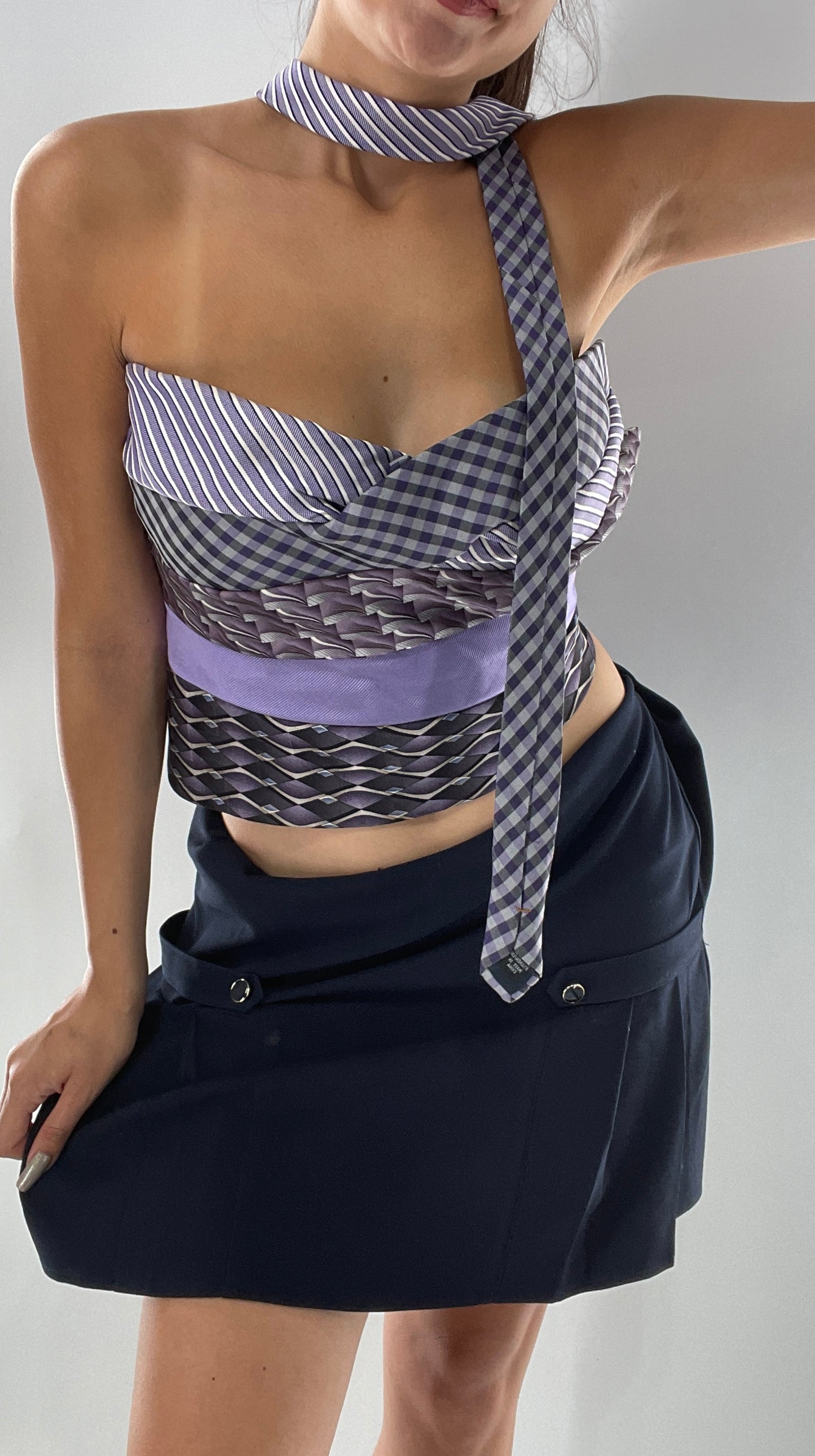 All Tied Up Custom Handmade Top Purple (One Size)