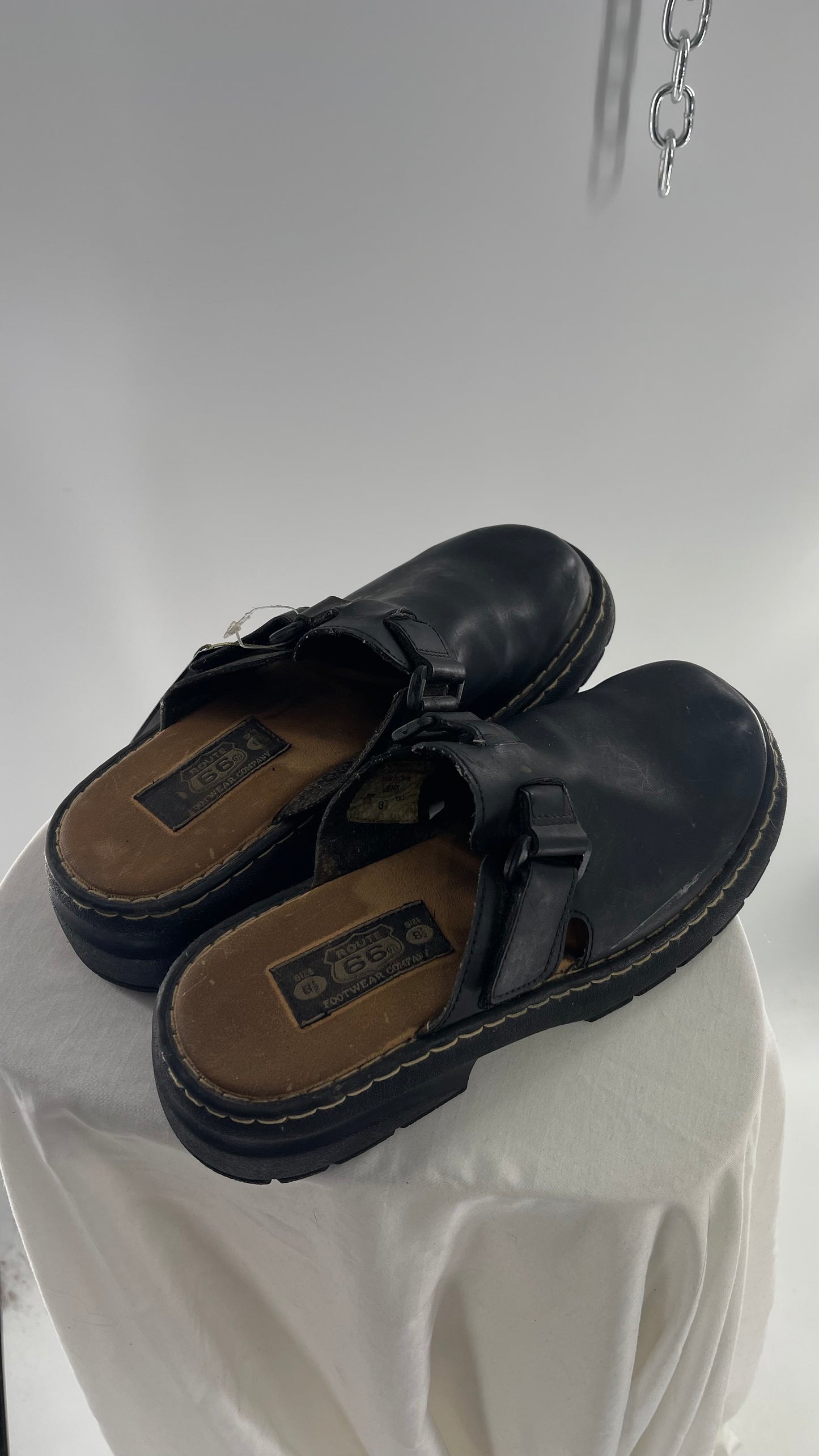 Vintage Route 66 Black Clogs (8.5)