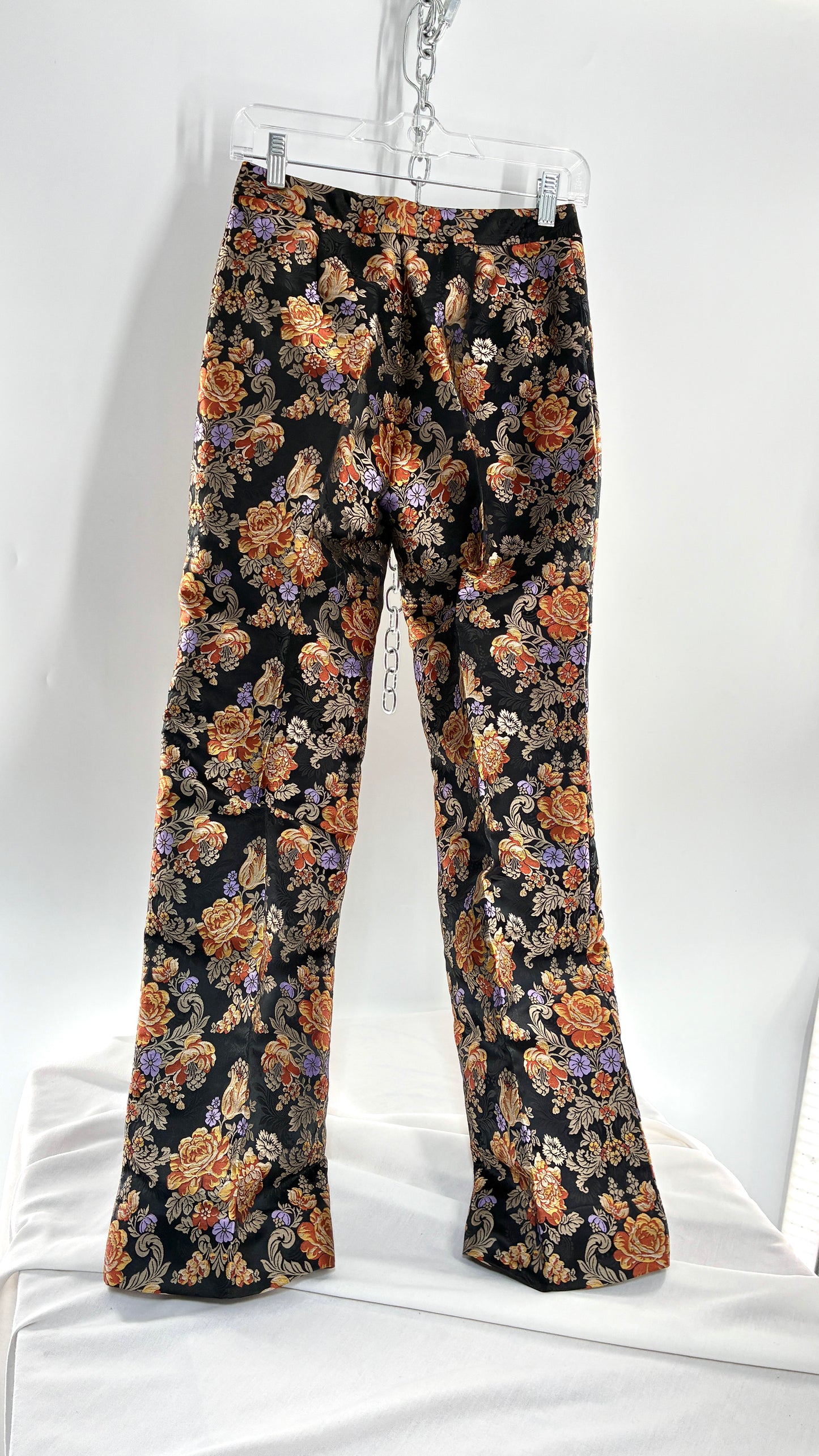 Vintage DOLCE & GABANNA Silk Black Brocade Trouser (42)