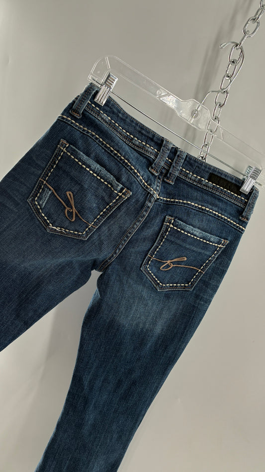 Vintage BEBE Low Rise Bootcut Jeans with Contrast Stitch (27)