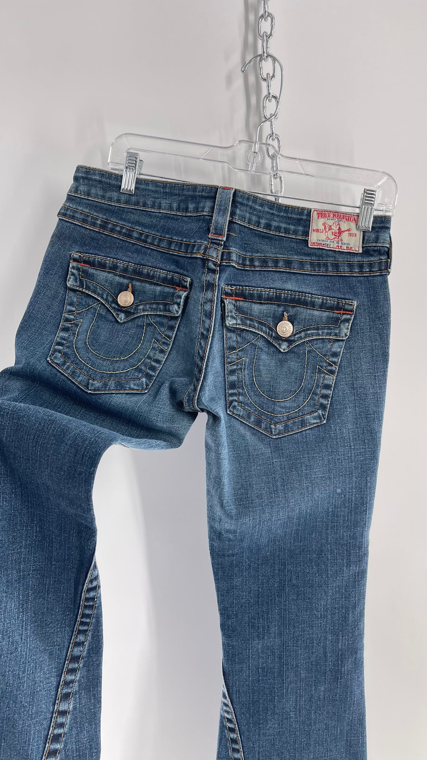 Vintage True Religion Kickflare Jeans with Embroidered Pockets (30)