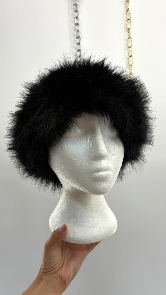 Vintage Faux Fur Cap with Thick Banded Trim