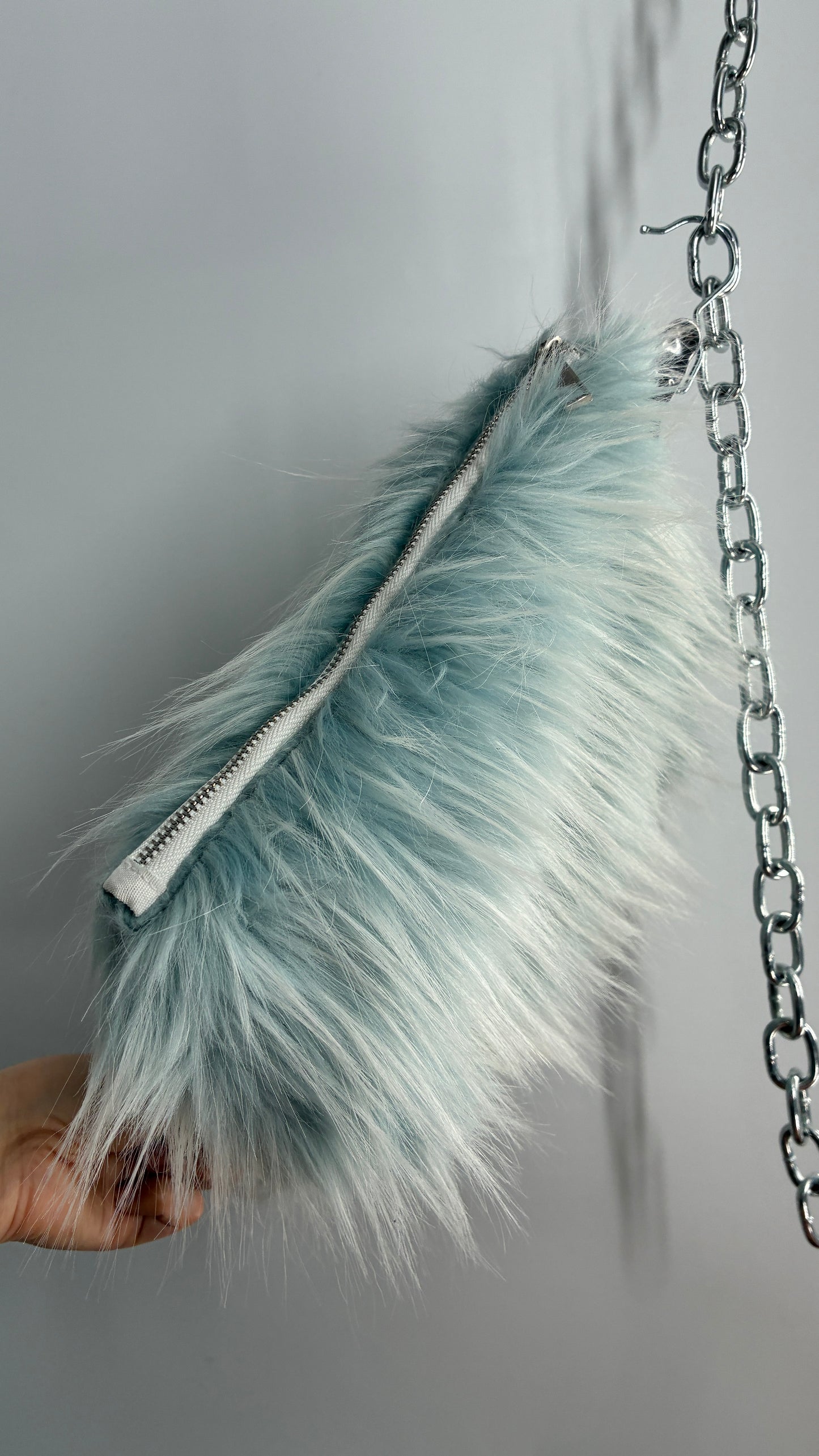 Baby Blue Troll Hair Makeup Bag