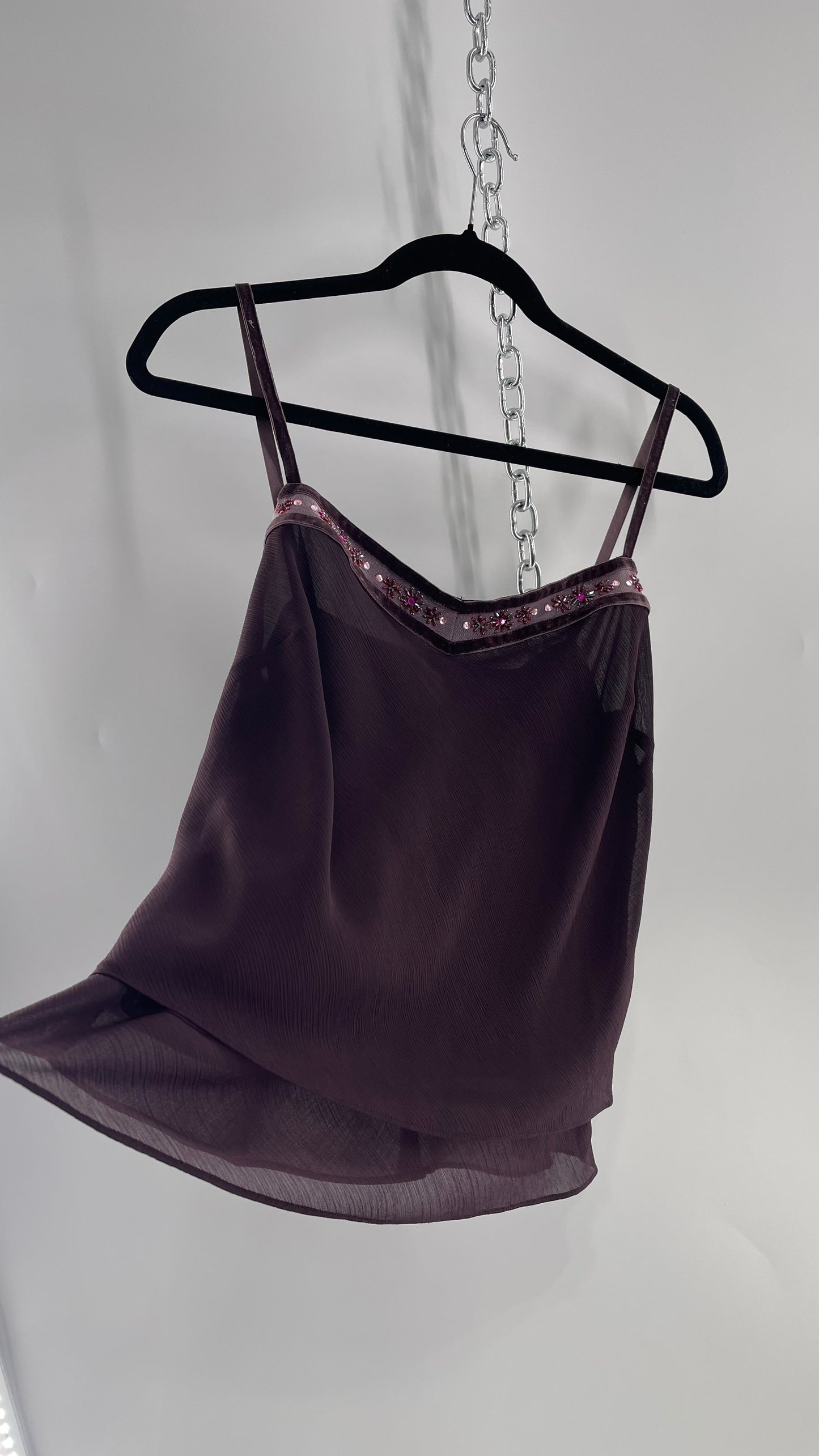 Vintage Plum Tank with Beaded Velvet Lace Neckline (8)