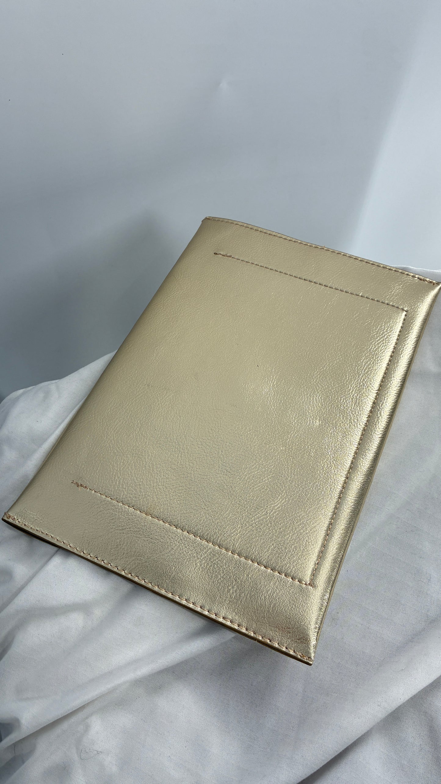 Anthropologie Gold Envelope Eyelet Lace Clutch
