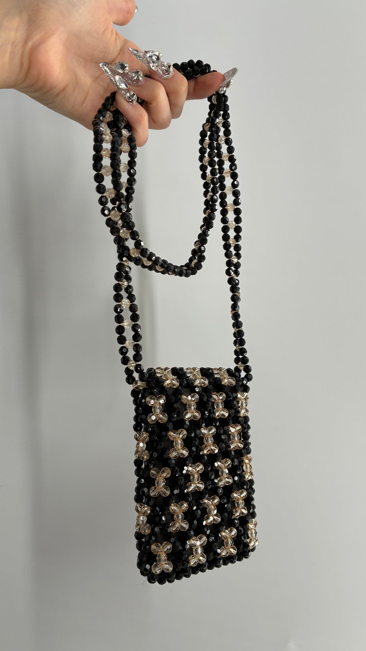 Vintage Beaded Lipstick/Cash/Card/Phone Crossbody Purse