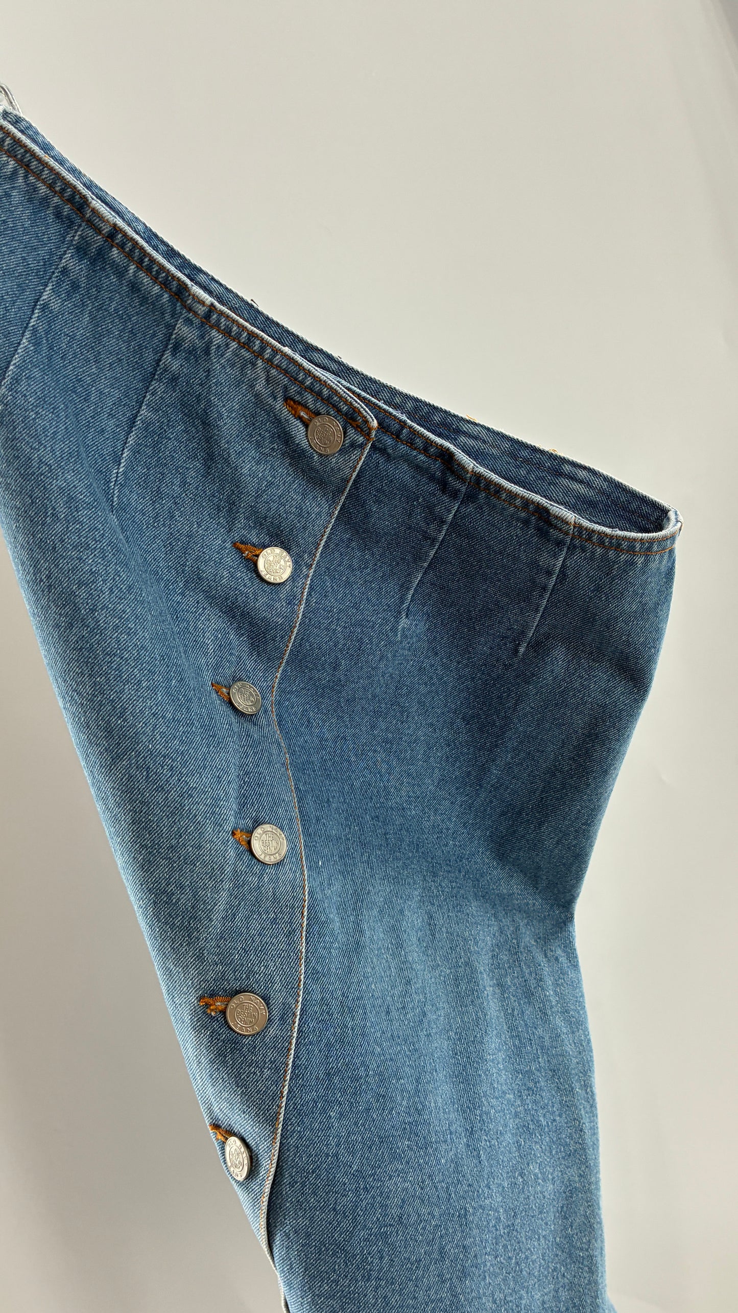 Vintage Old Navy Button Front Denim Jean Skirt (6)