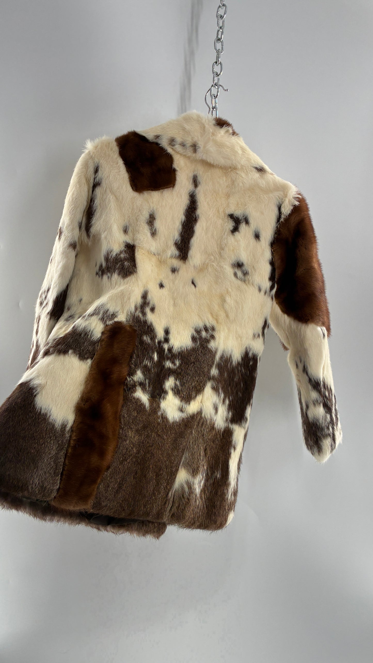 Vintage No Tags Handmade Patchwork Genuine Fur Coat (Medium)