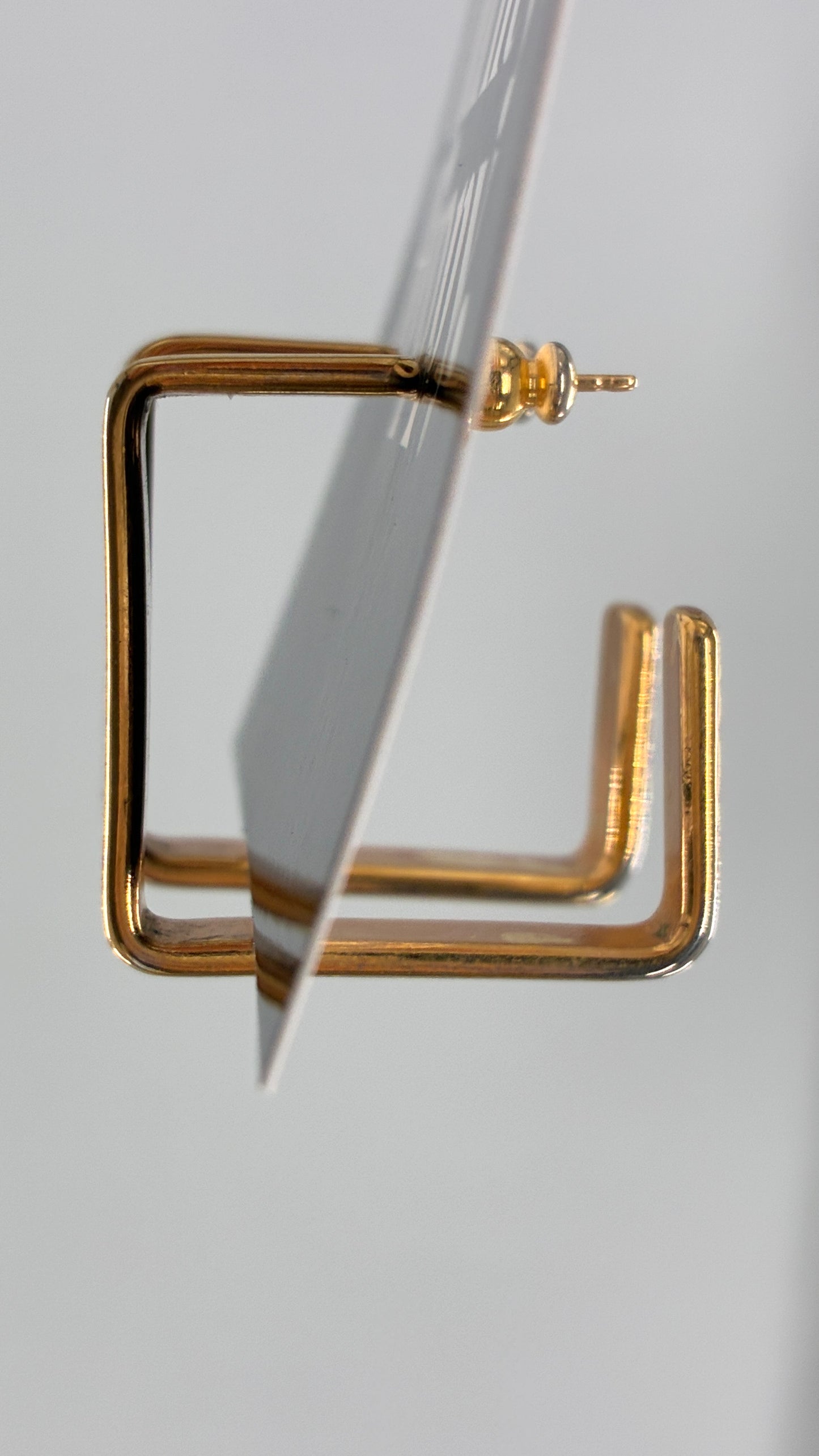 Vintage Gold Square Hoop Earrings